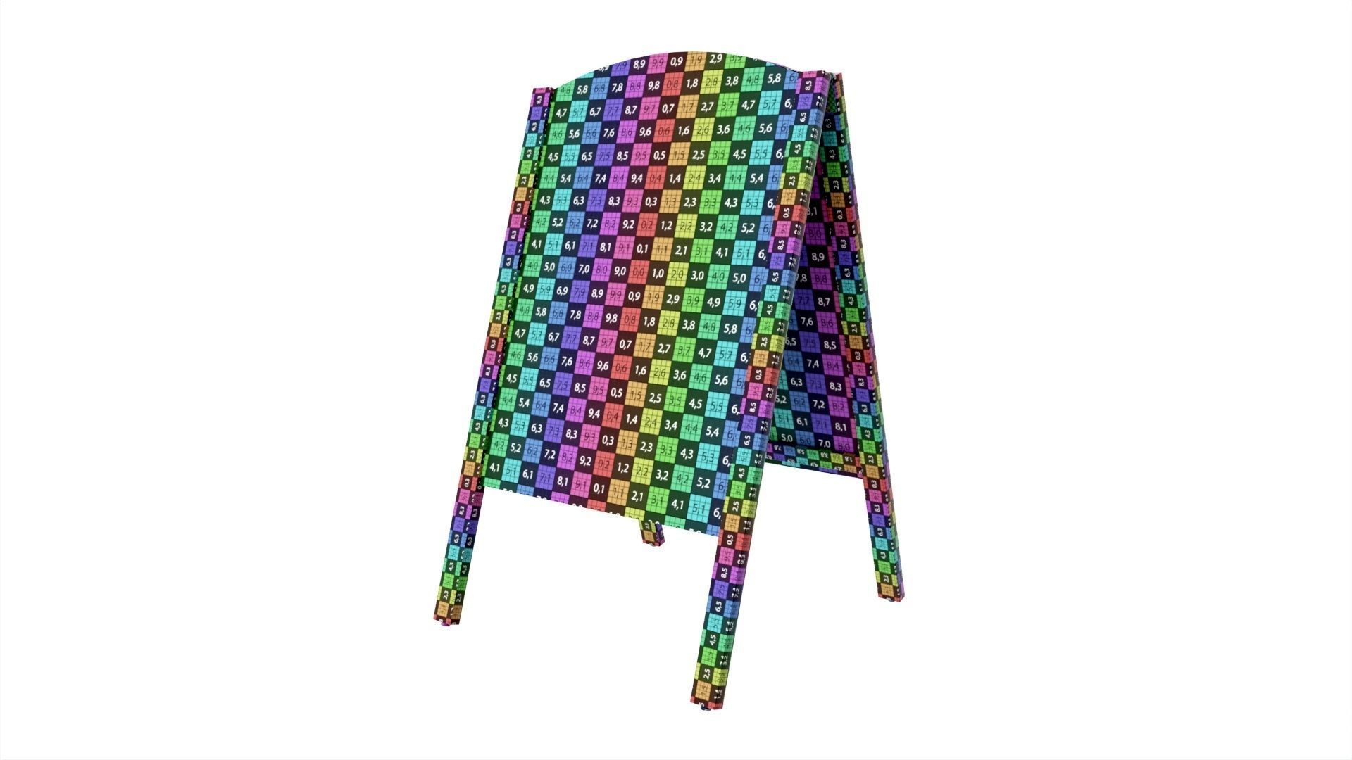 Sidewalk Chalkboard Sign 3D model_8