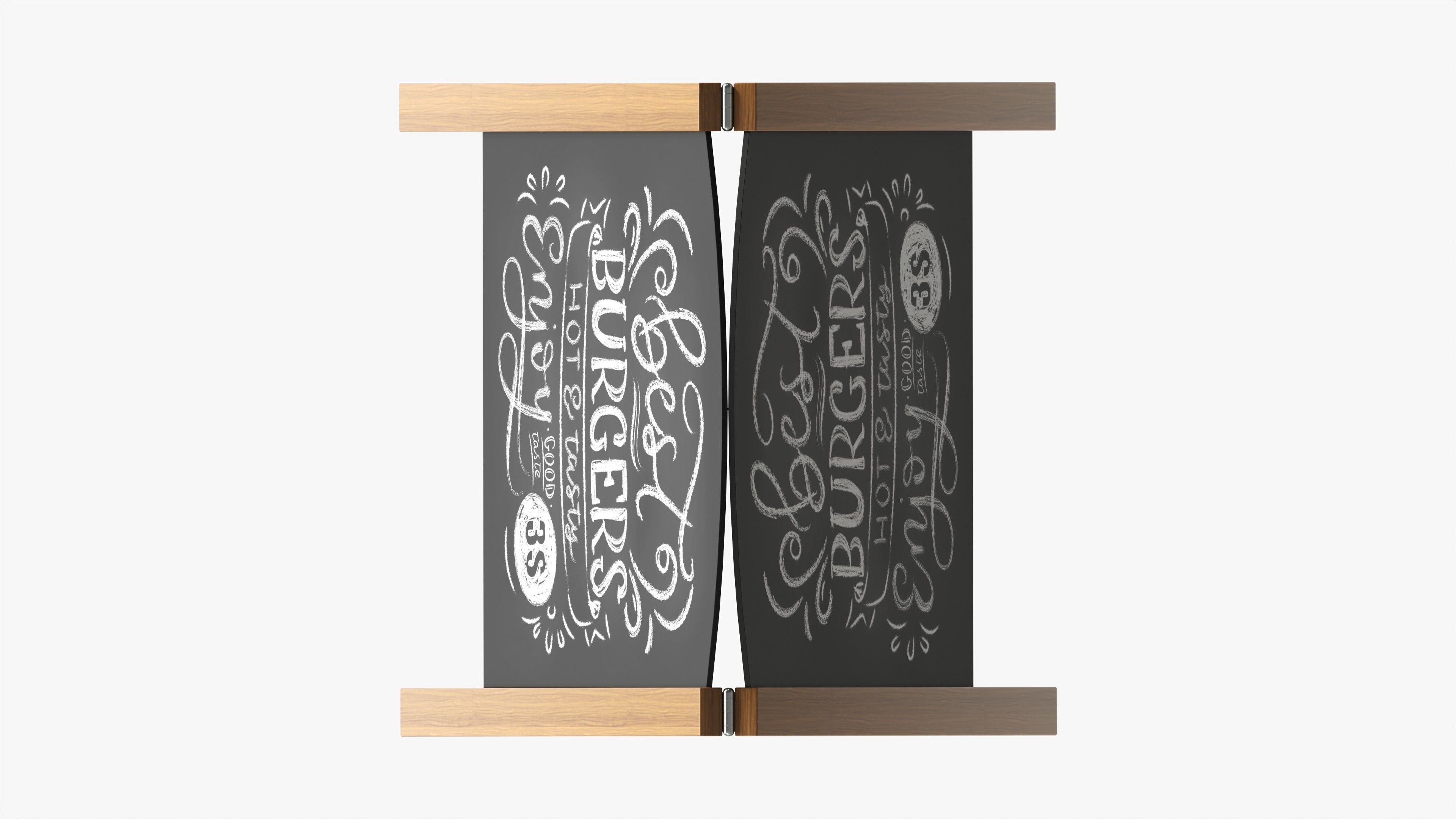 Sidewalk Chalkboard Sign 3D model_5