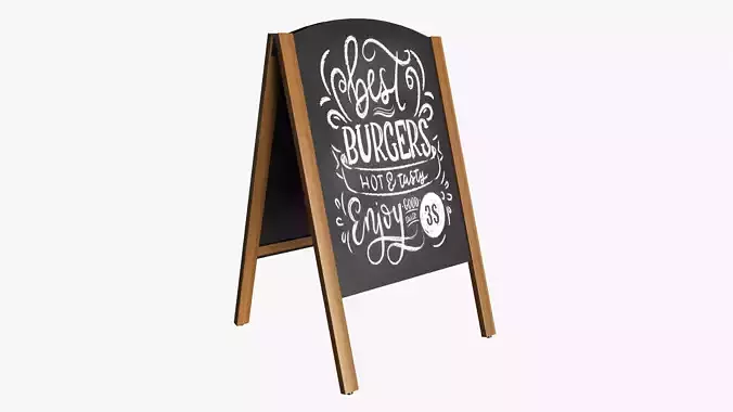 Sidewalk Chalkboard Sign 3D model