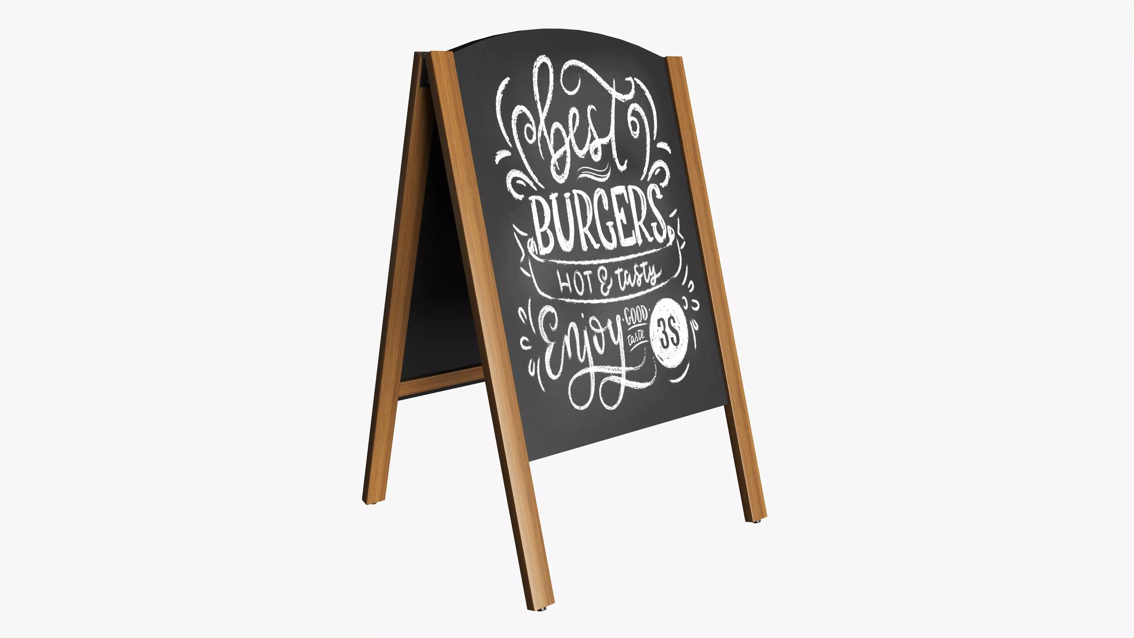 Sidewalk Chalkboard Sign 3D model_0