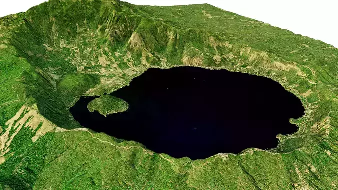 Lake Coatepeque 3d model terrain