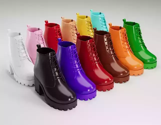 Collection chunky canvas lace up suede and leather combat boots 