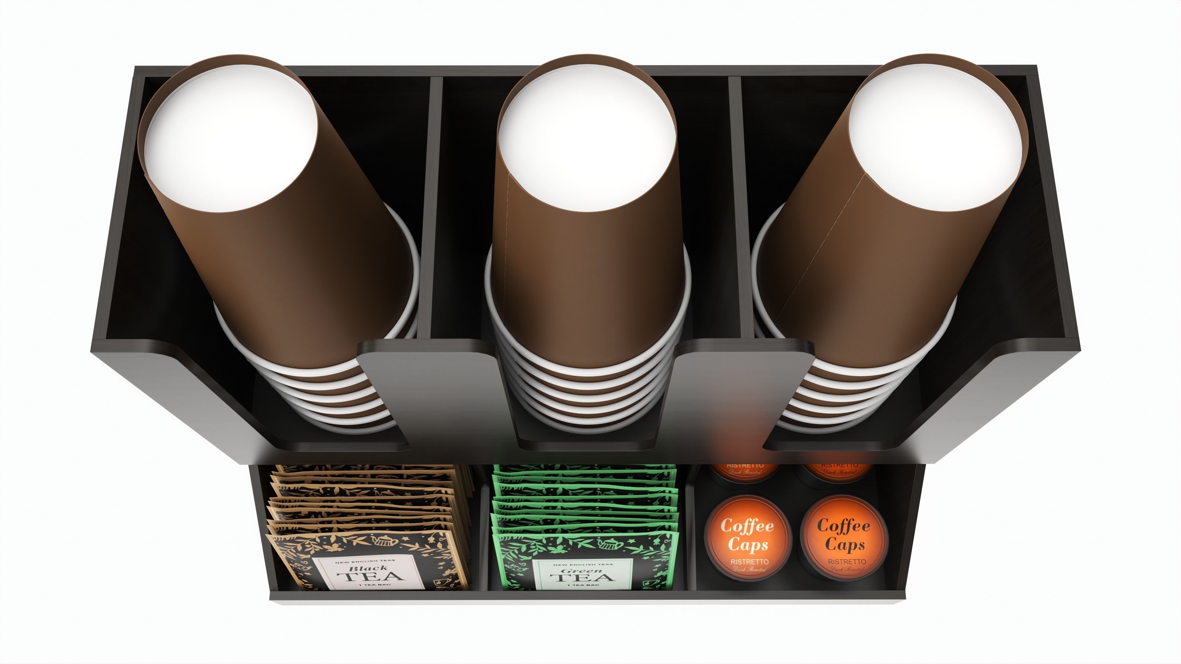 Coffee and tea station organizer 3D model_3