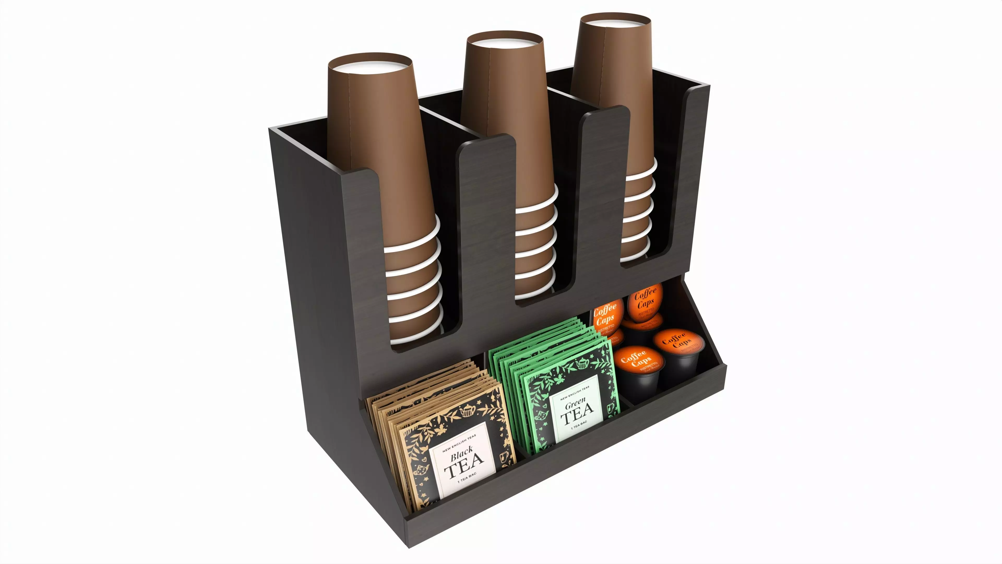 Coffee and tea station organizer 3D model_0