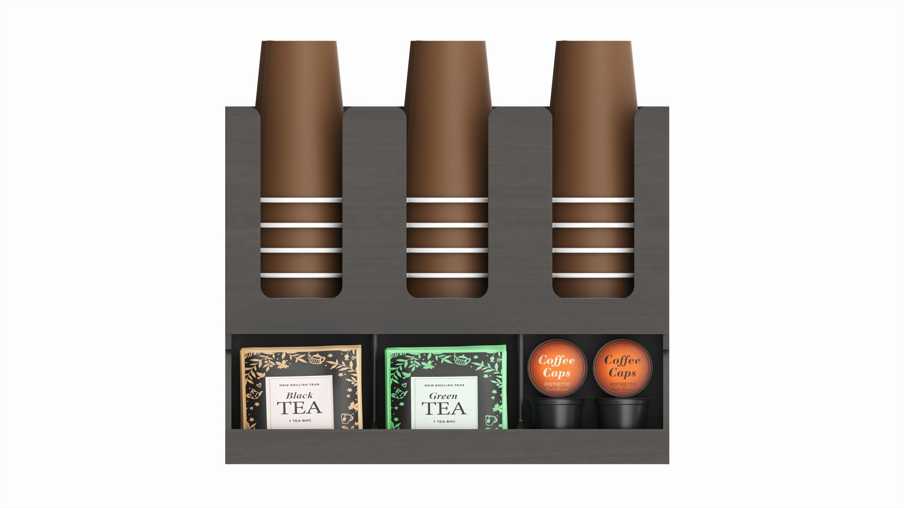 Coffee and tea station organizer 3D model_4