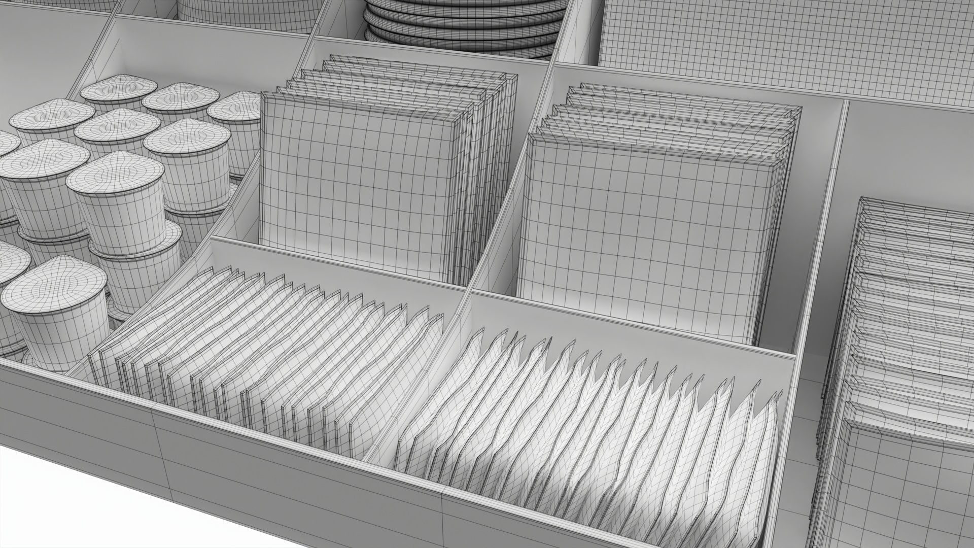 Coffee and tea station organizer large 3D model_7