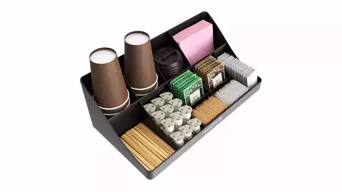 Coffee and tea station organizer large