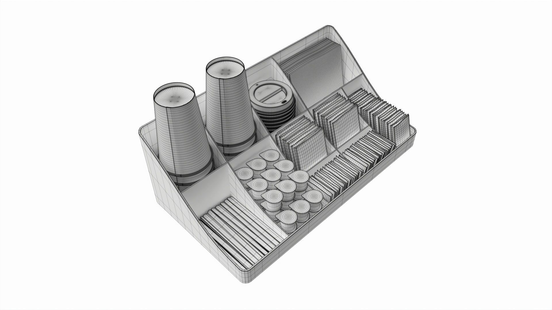 Coffee and tea station organizer large 3D model_6