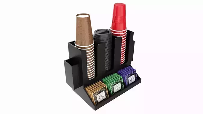 Coffee bar organizer cup sugar milk caddy