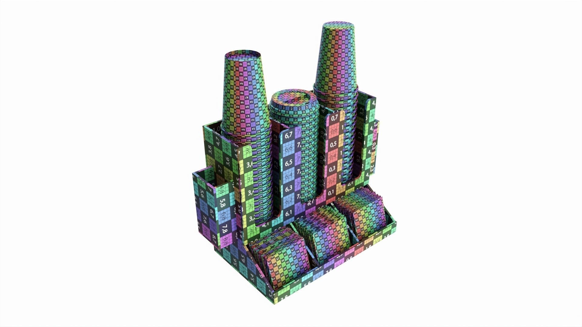 Coffee bar organizer cup sugar milk caddy 3D model_9