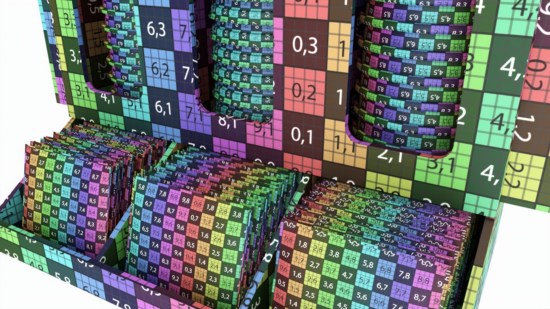 Coffee bar organizer cup sugar milk caddy 3D model_10