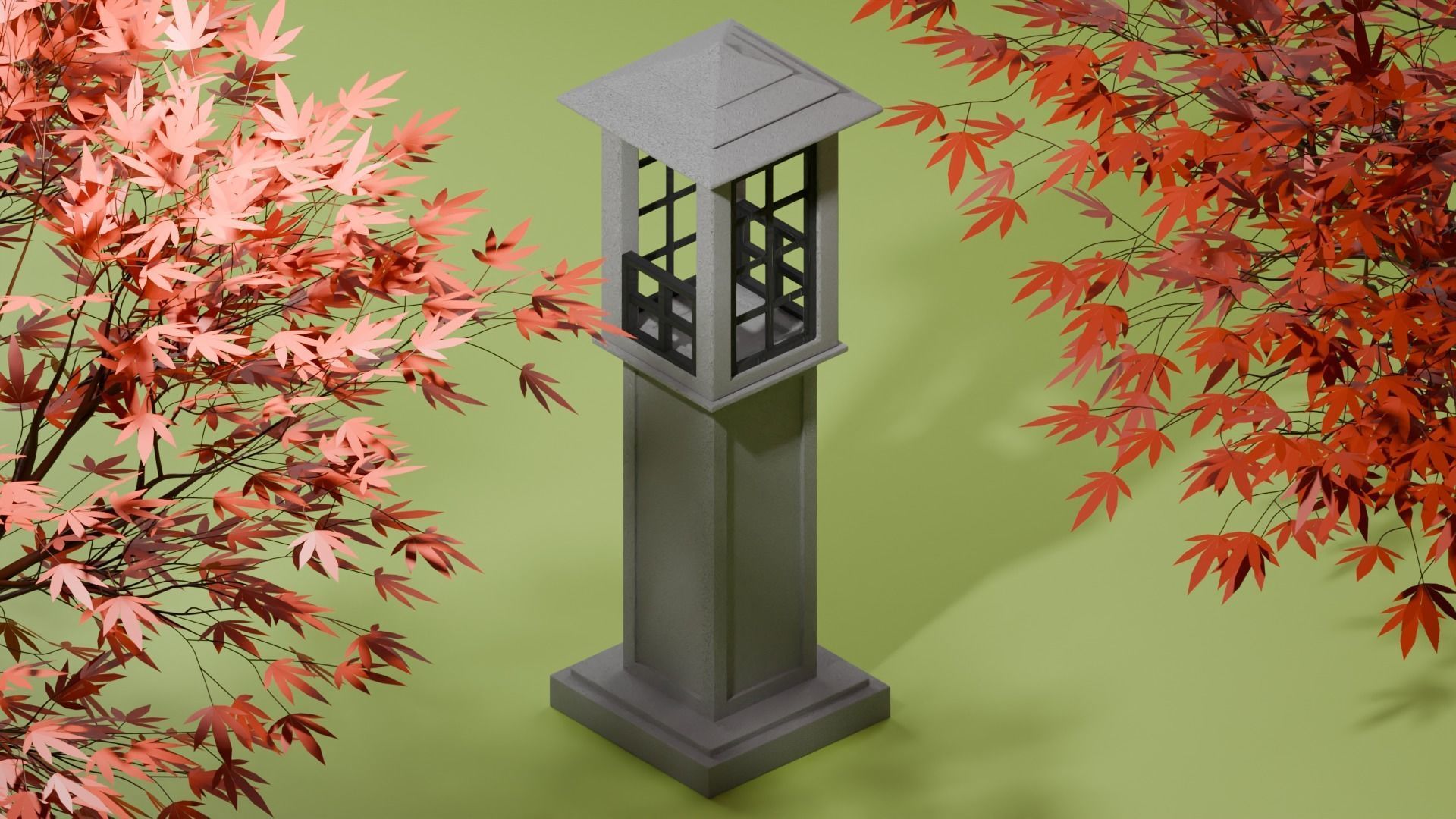 Japan Garden Stone Set 1 3D Model Collection_20