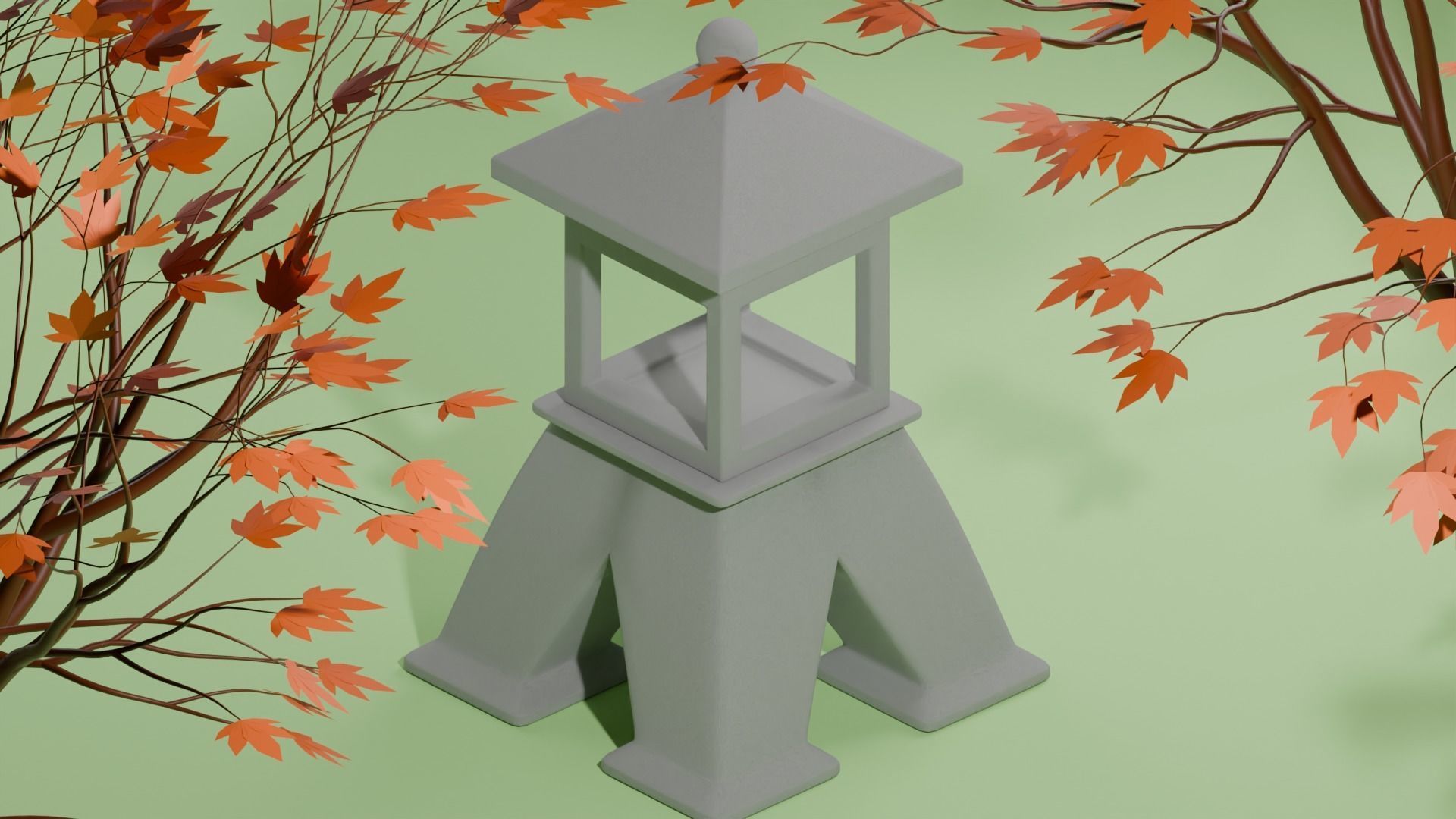 Japan Garden Stone Set 1 3D Model Collection_19
