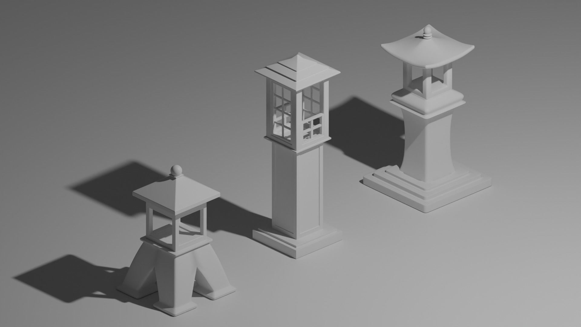 Japan Garden Stone Set 1 3D Model Collection_6