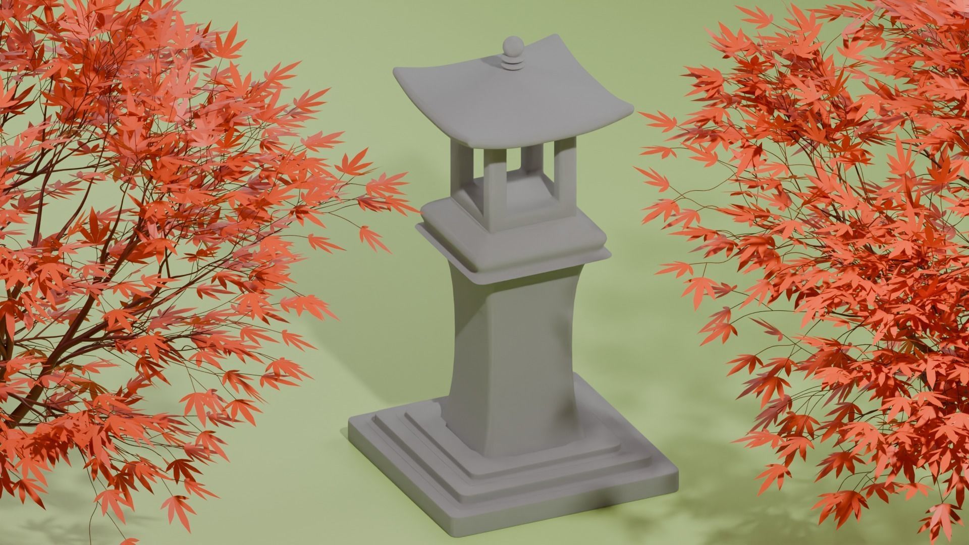 Japan Garden Stone Set 1 3D Model Collection_22