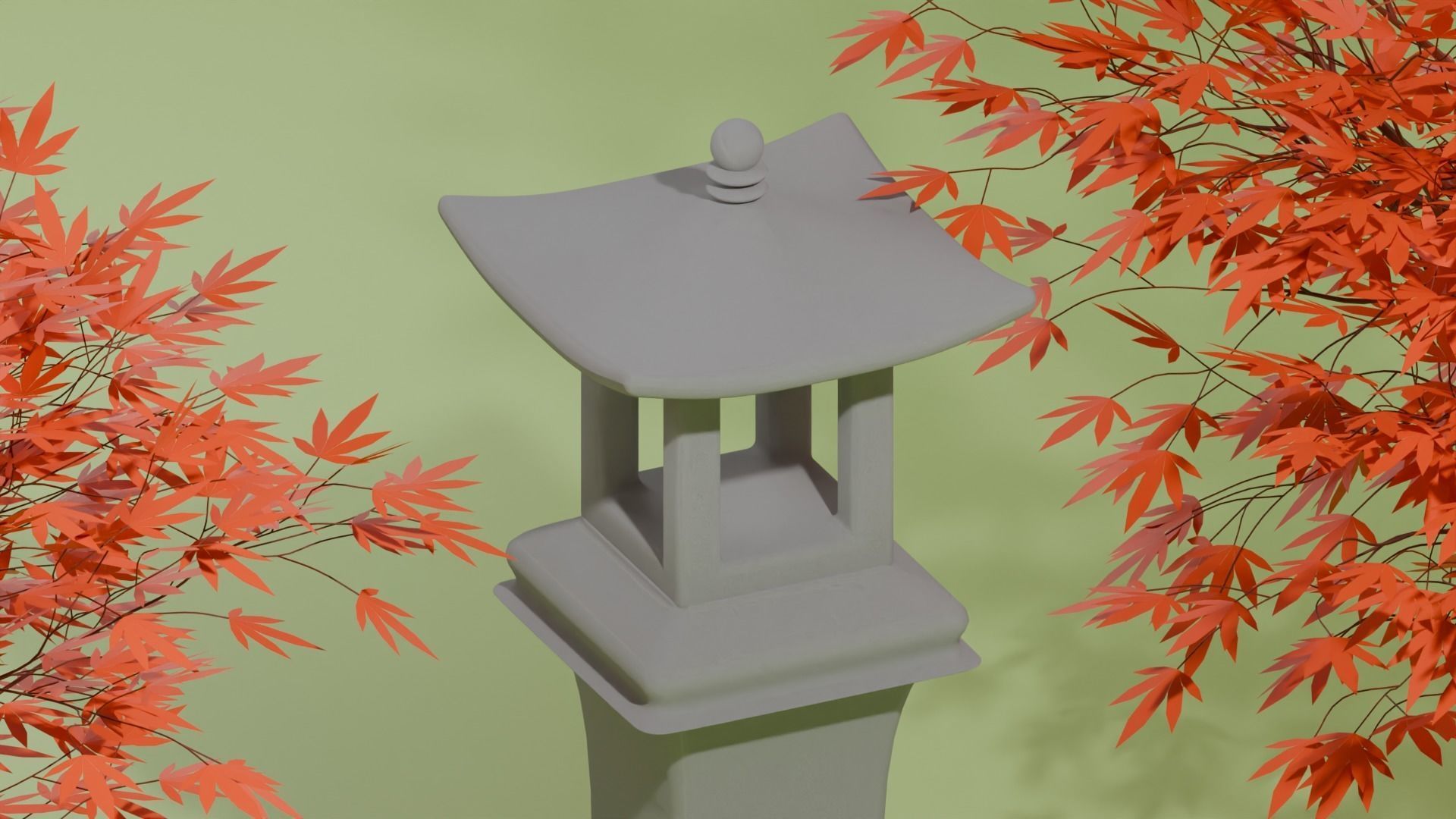 Japan Garden Stone Set 1 3D Model Collection_25