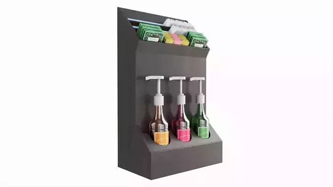 Coffee bar organizer holder for sugar syrups tea