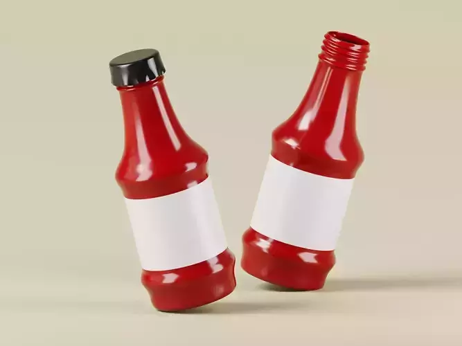 Sauce Ketchup Bottle 3D Model