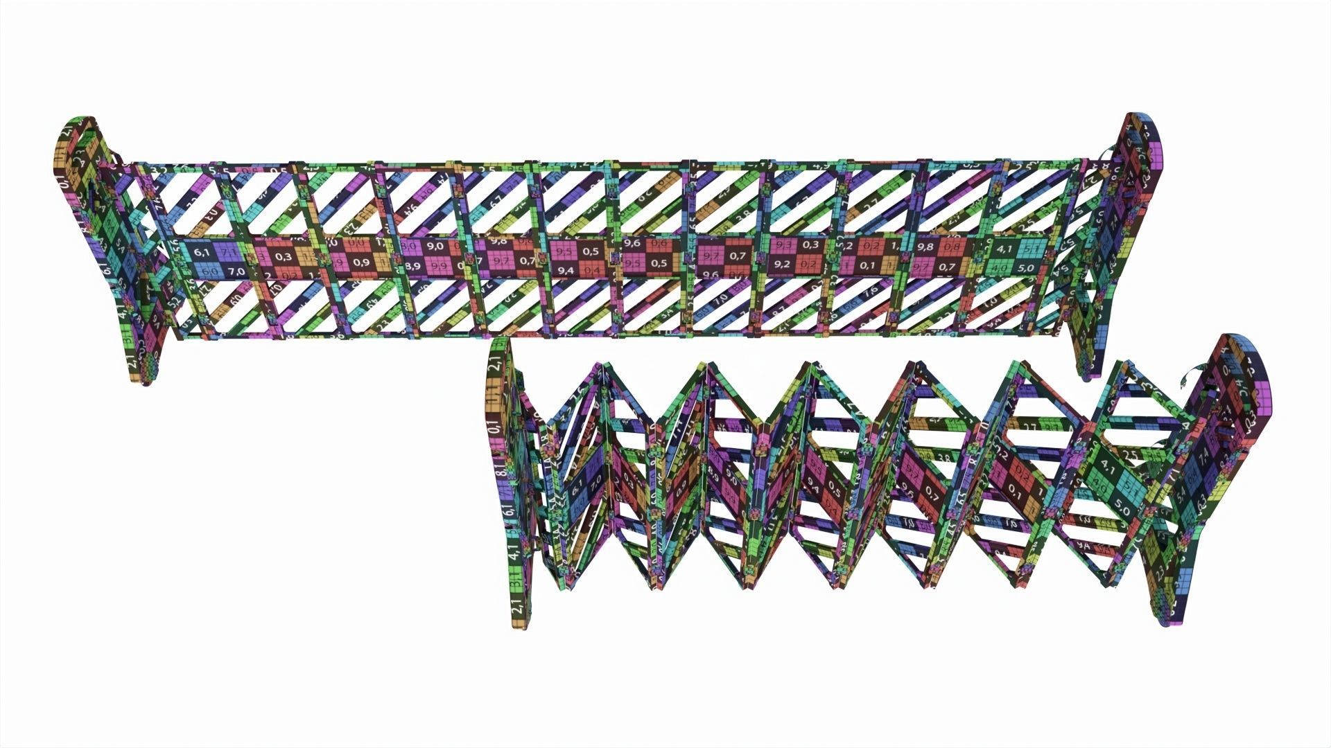 Expandable Safety Barrier Set 3D model_9