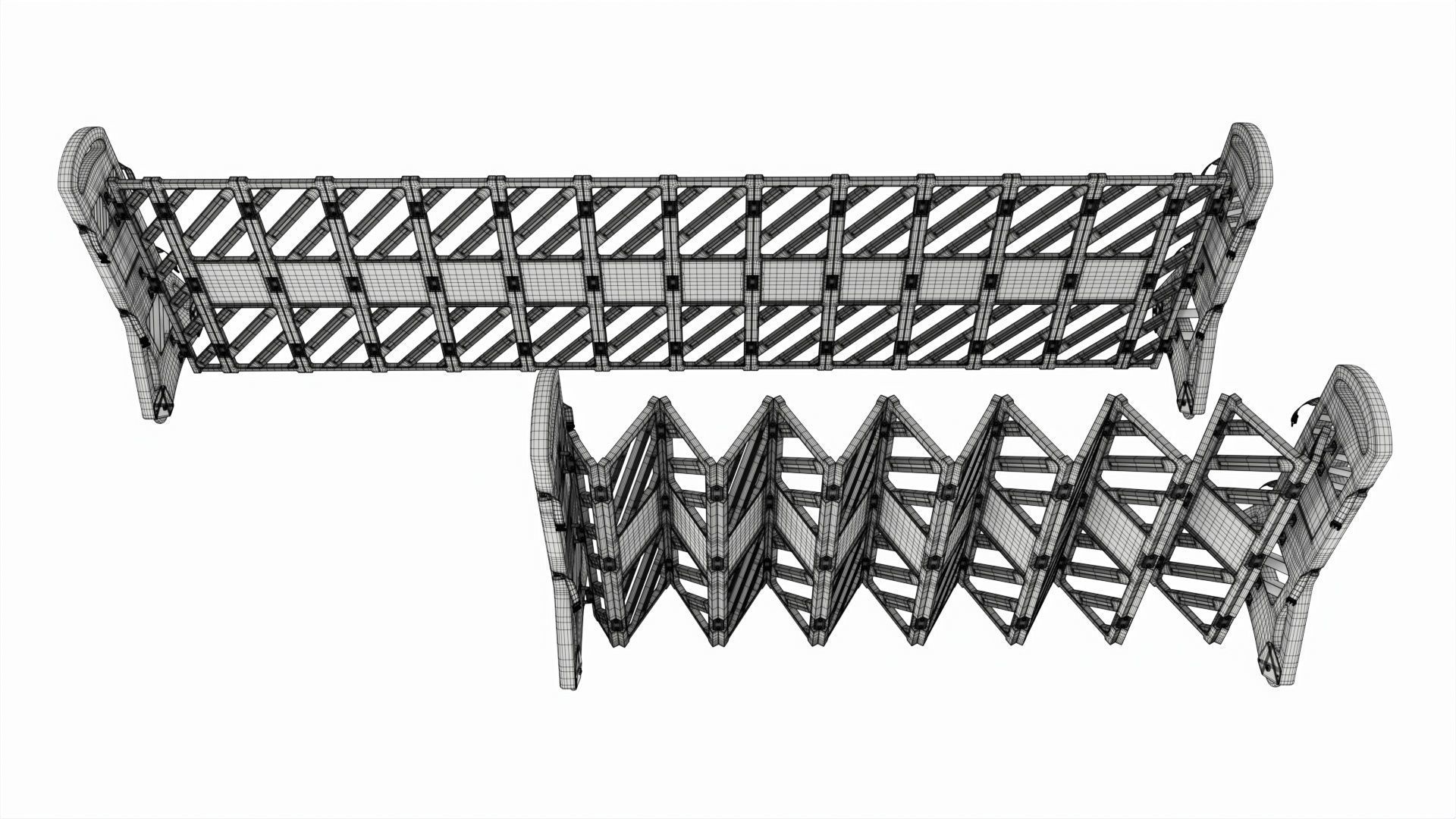 Expandable Safety Barrier Set 3D model_7