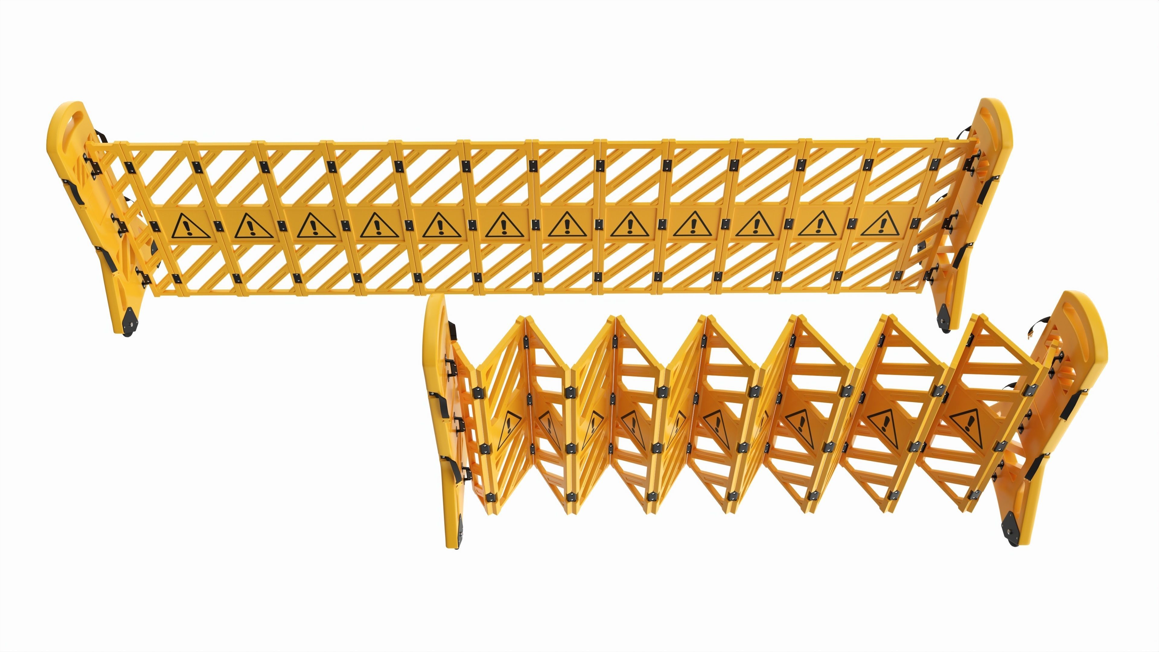 Expandable Safety Barrier Set 3D model_1