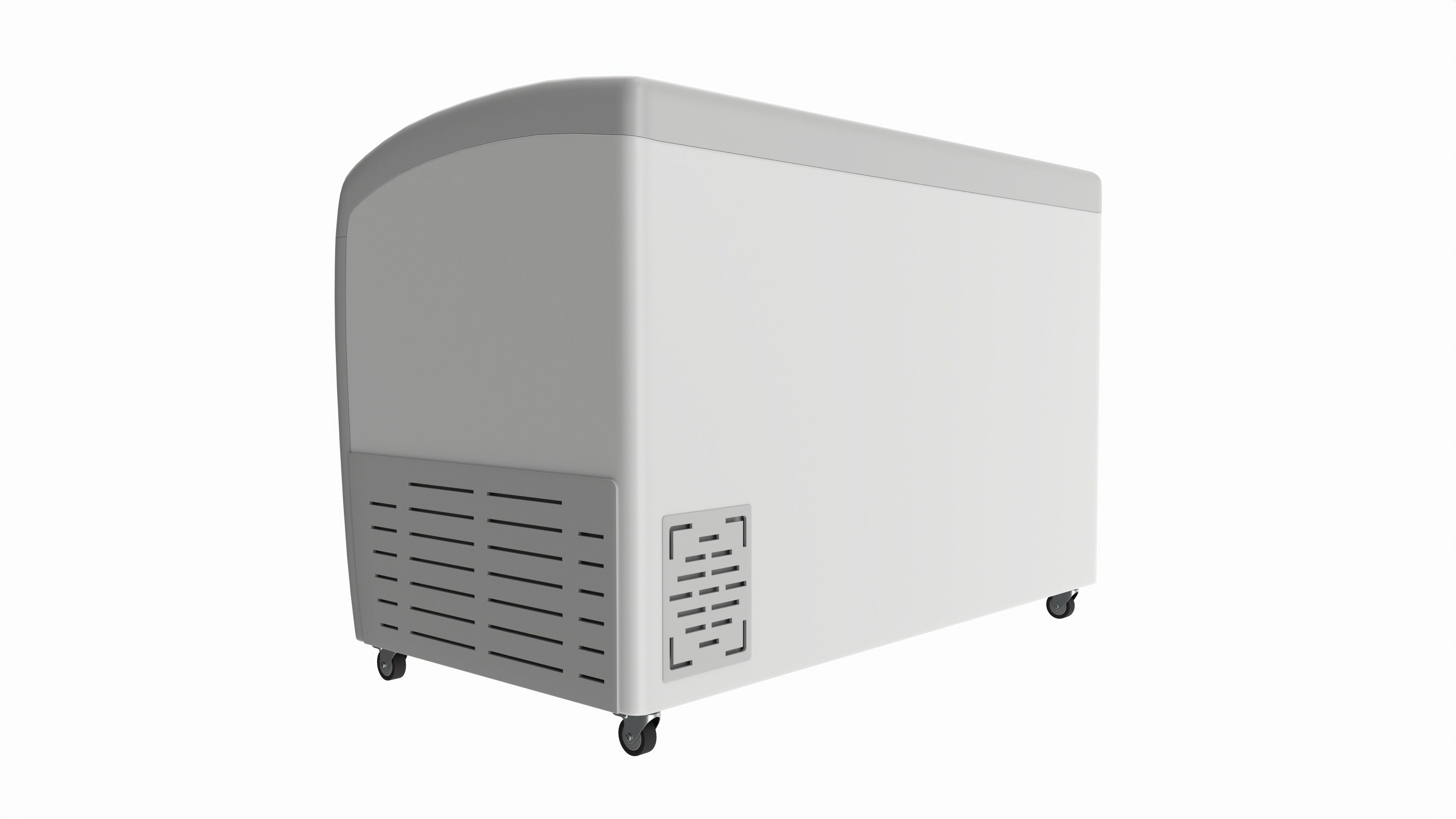 Ice cream freezer with curved glass doors 3D model_2