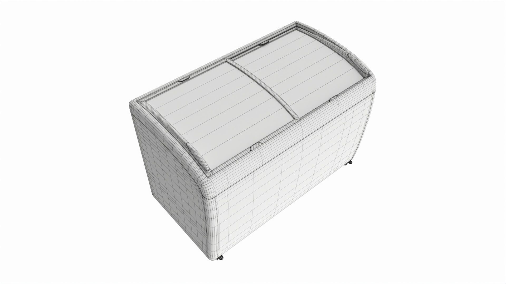 Ice cream freezer with curved glass doors 3D model_8