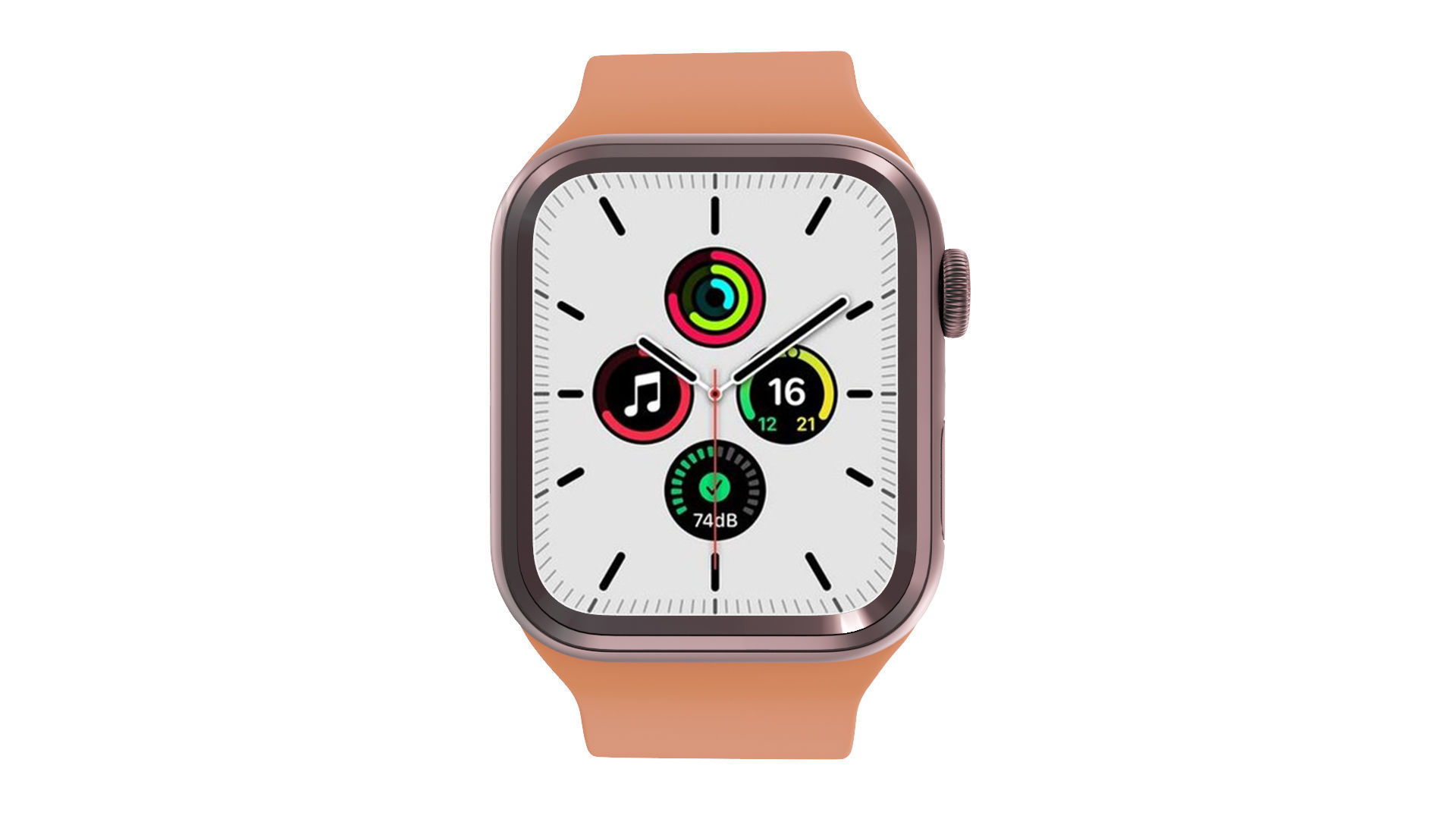 Apple Watch SE - Space Grey Aluminium Case Merigold Solo Loop Low-poly 3D model_2