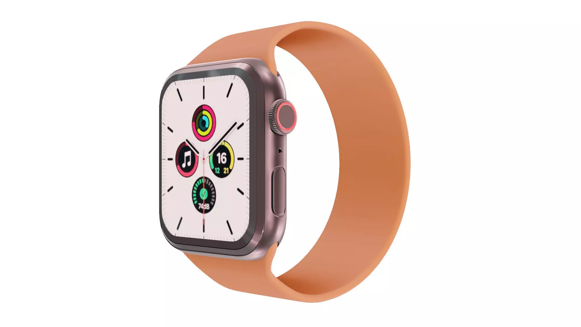 Apple Watch SE - Space Grey Aluminium Case Merigold Solo Loop Low-poly 3D model_0