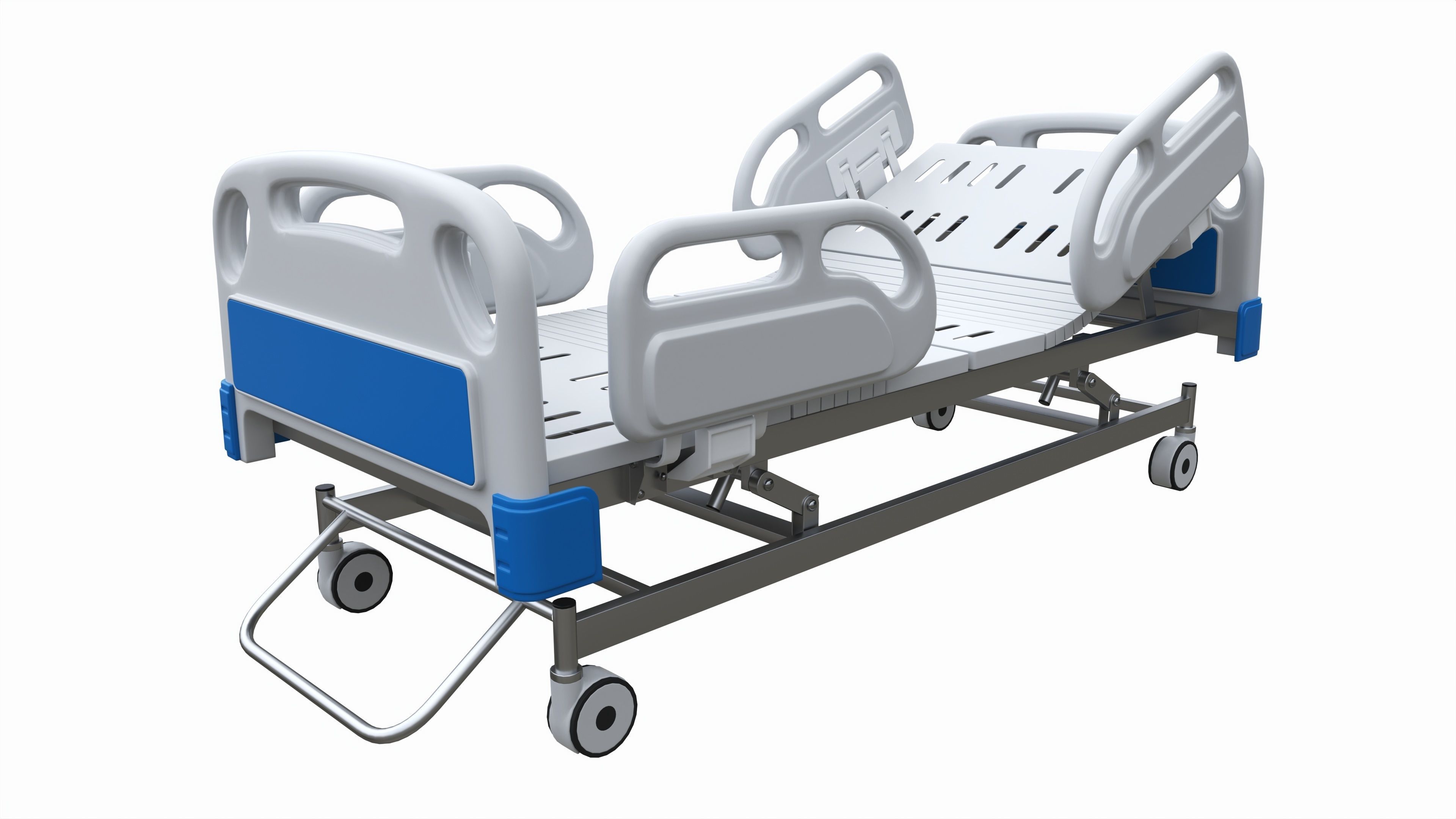 Medical Adjustable Five Functions Hospital Bed 3D model_1