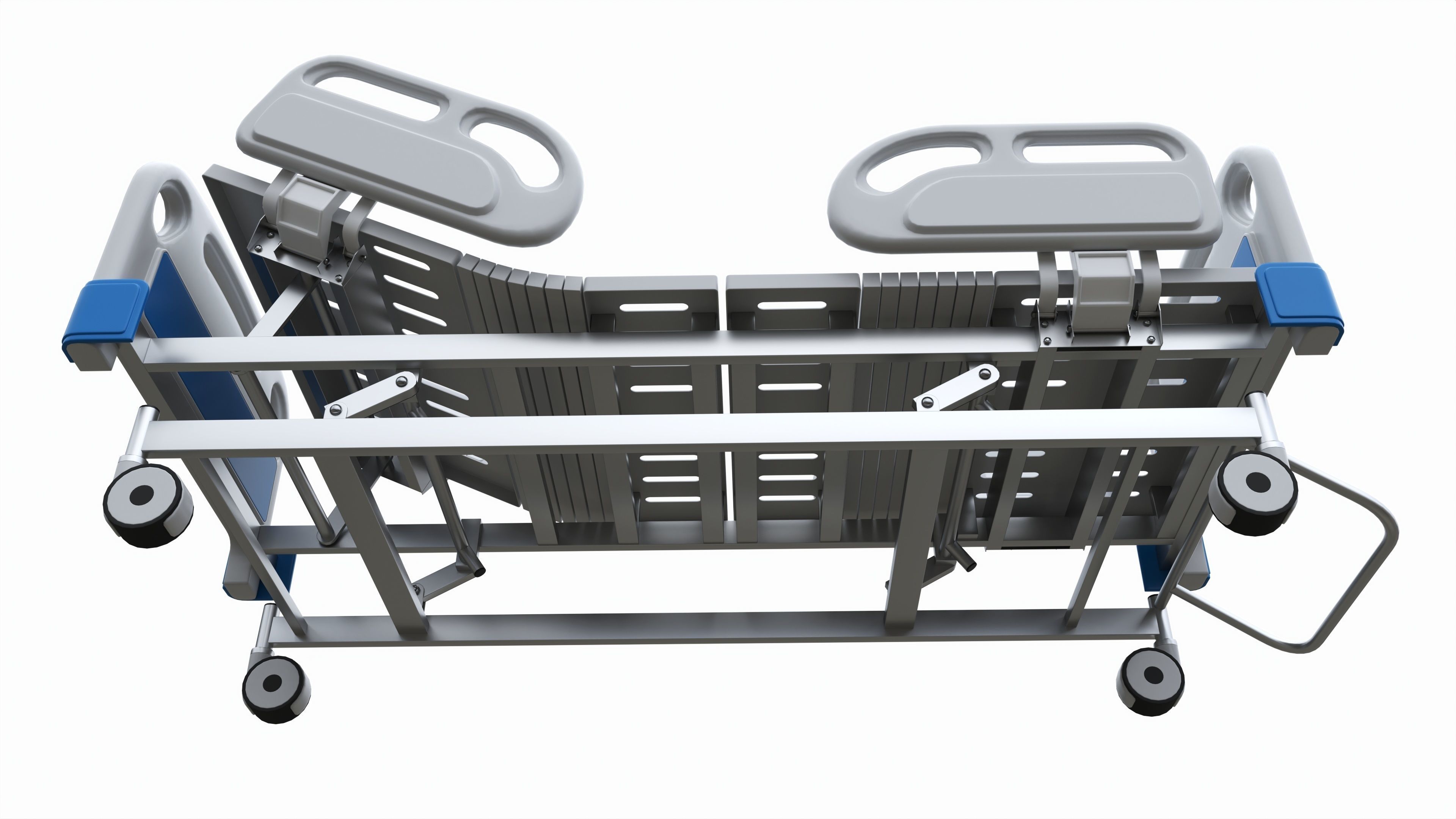 Medical Adjustable Five Functions Hospital Bed 3D model_3