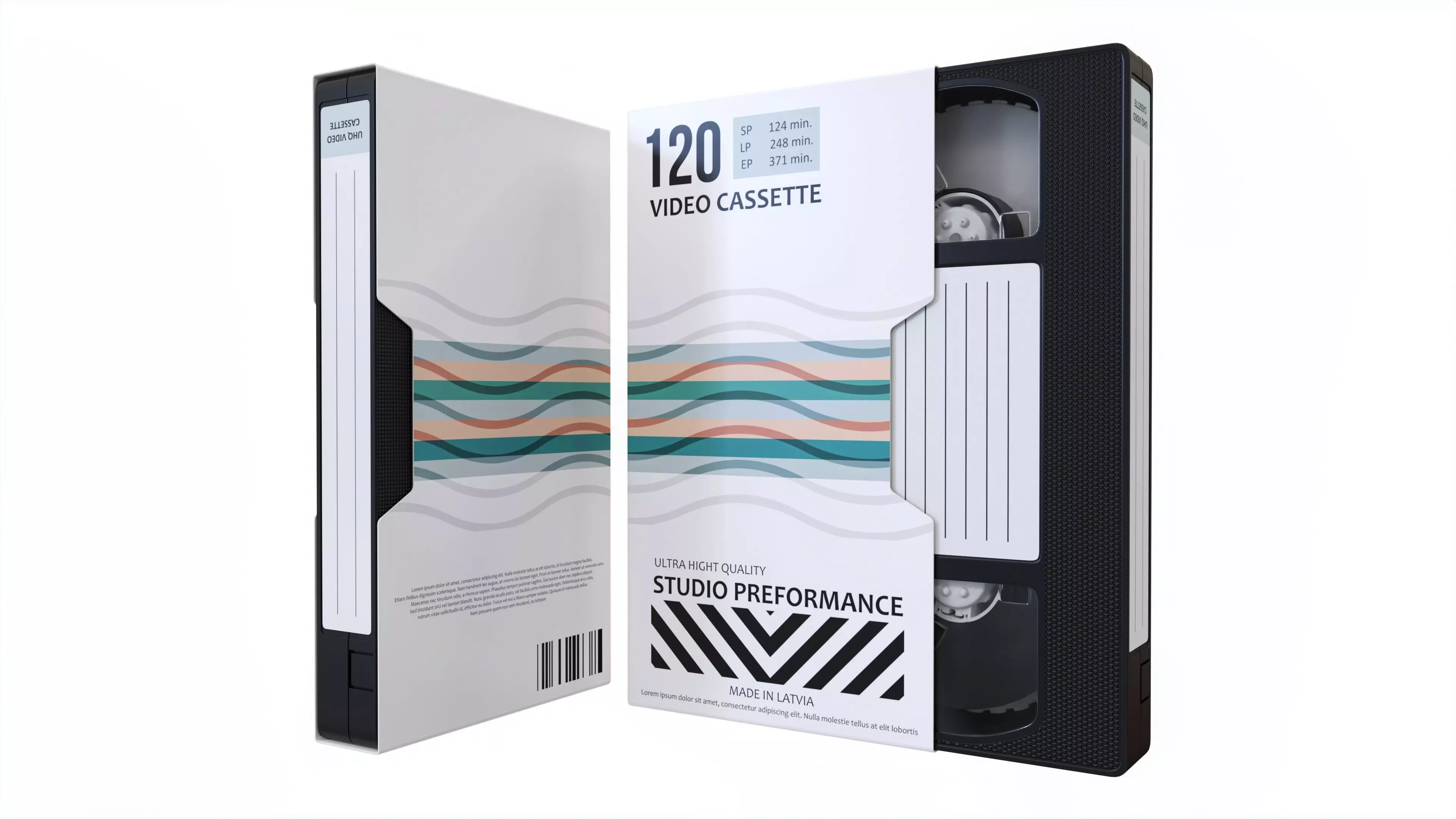 Video VHS cassette with cover 3D model_0