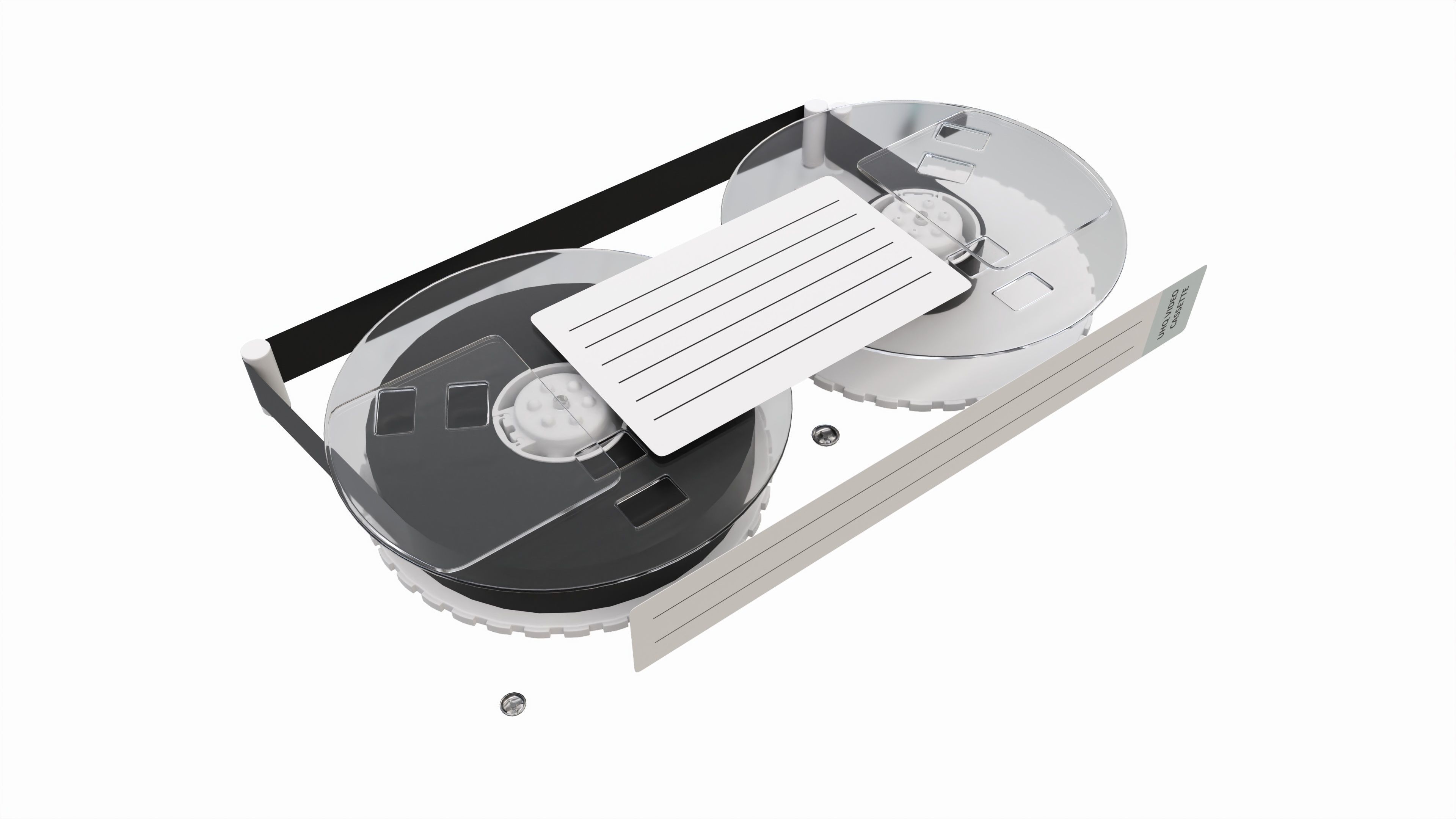 Video VHS cassette with cover 3D model_3