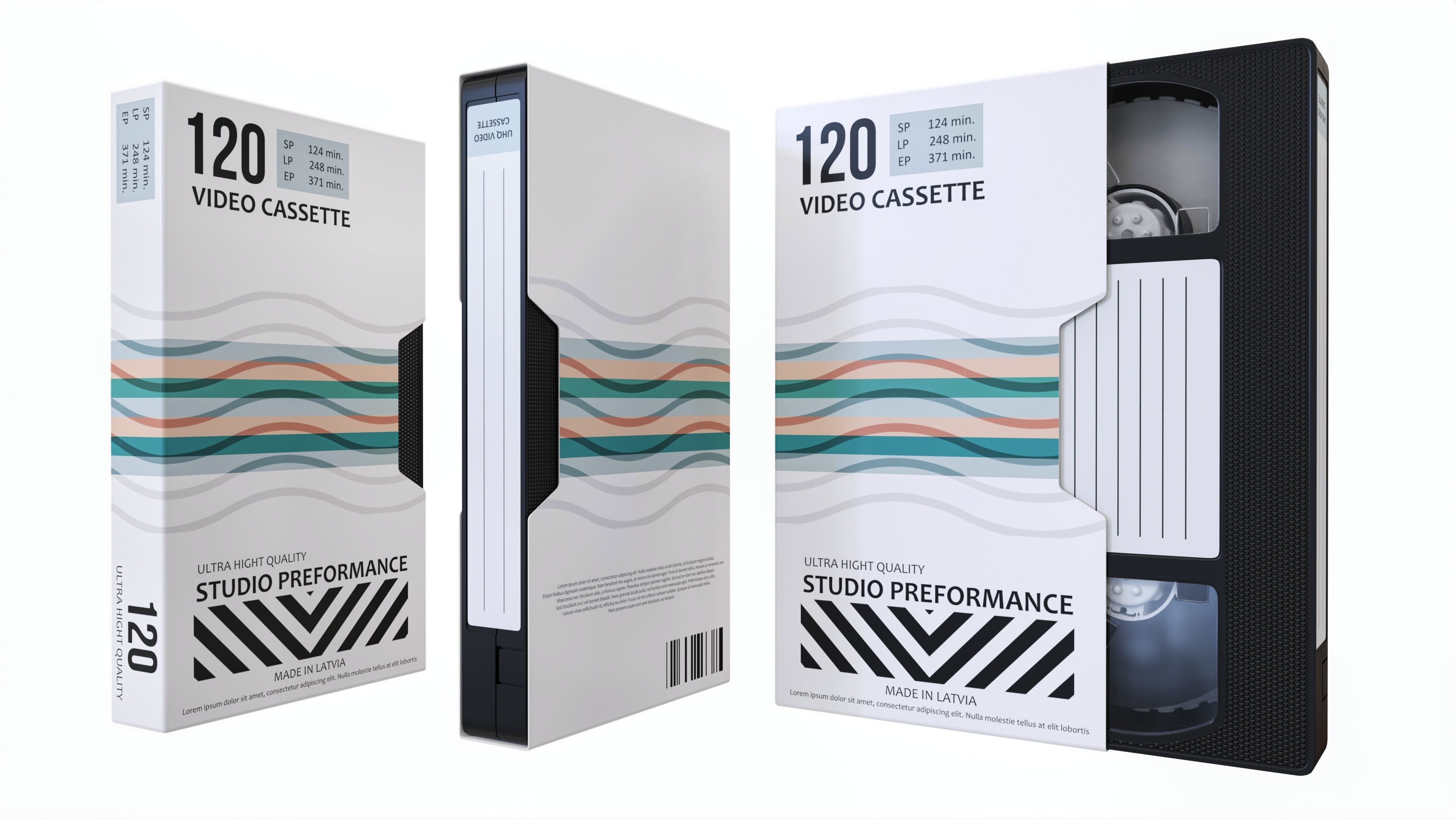 Video VHS cassette with cover 3D model_1