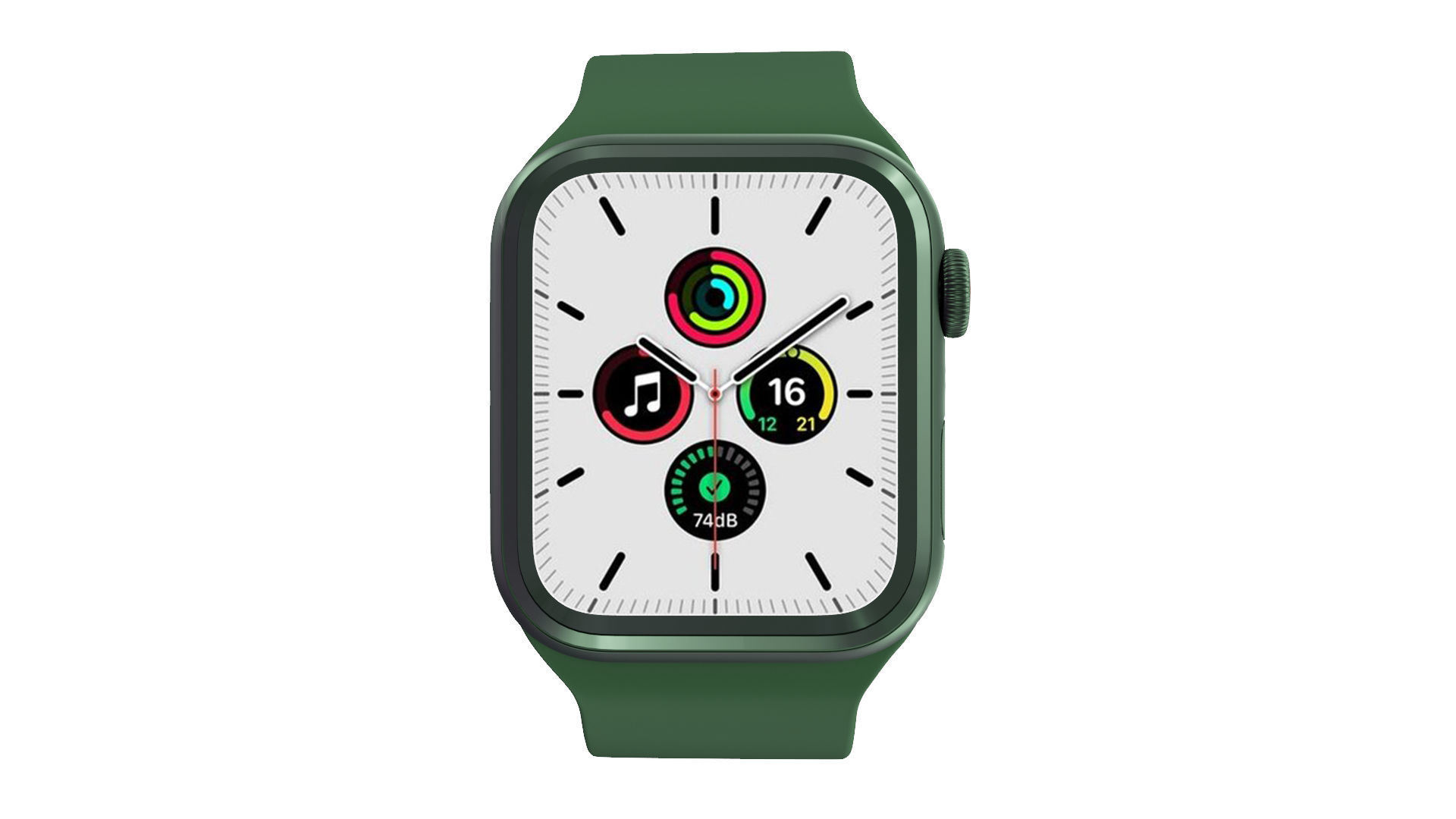 Apple Watch SE - Space Grey Aluminium Case with Clover Solo Loop Low-poly 3D model_2