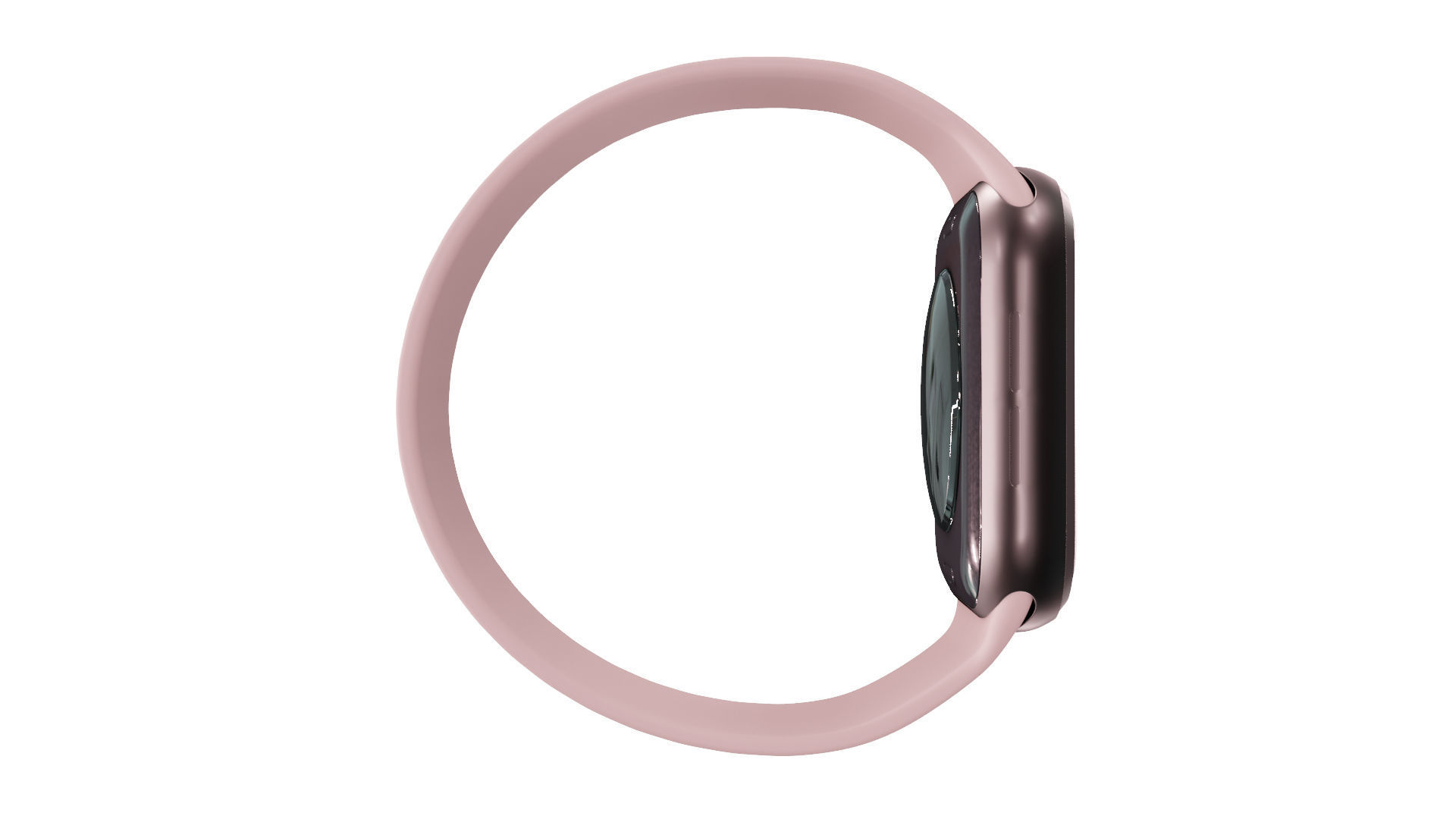 Apple Watch SE - Space Grey Aluminium Case Chalk Pink Solo Loop Low-poly 3D model_4