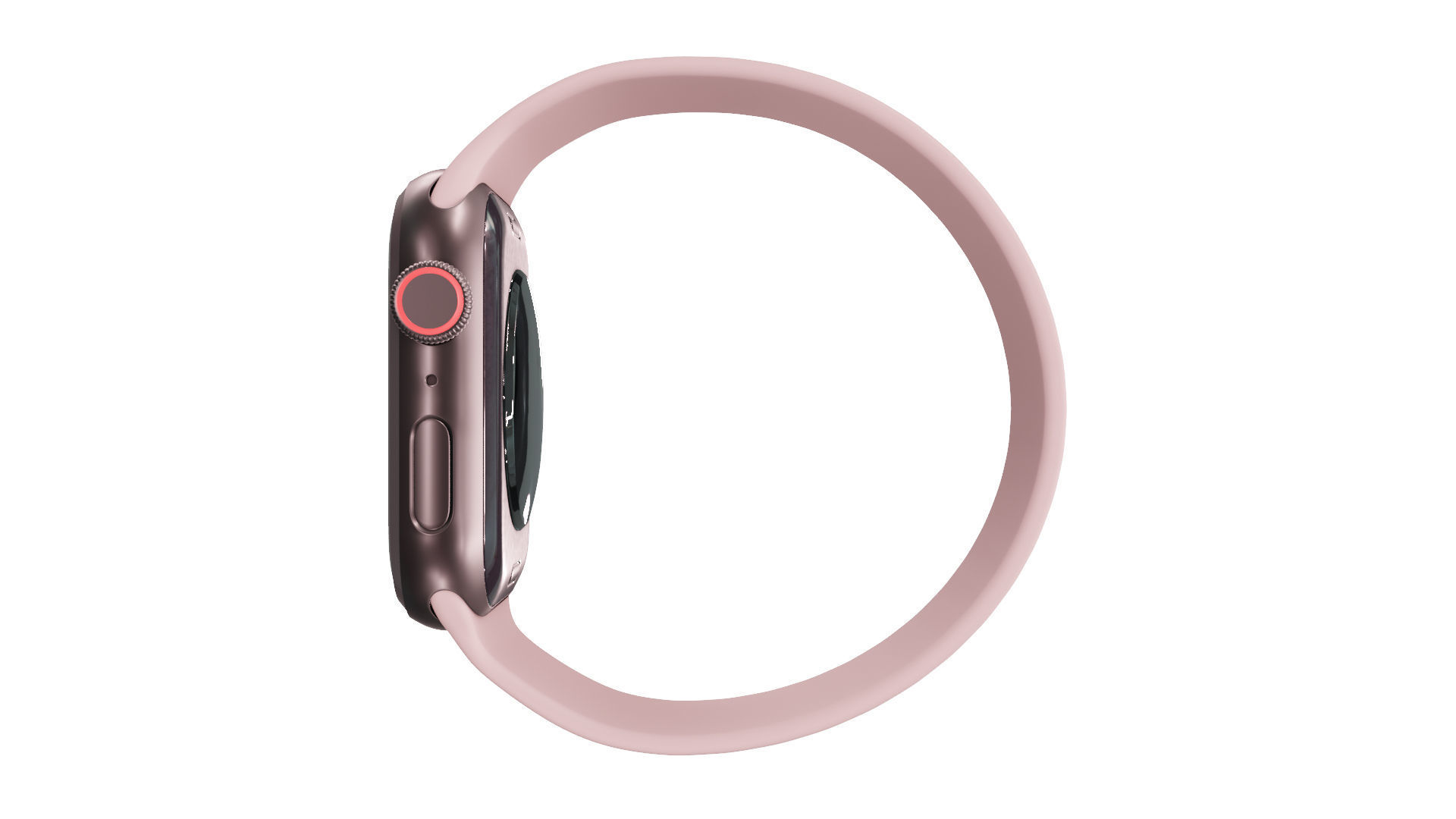 Apple Watch SE - Space Grey Aluminium Case Chalk Pink Solo Loop Low-poly 3D model_5