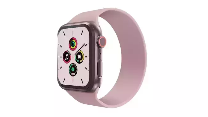 Apple Watch SE - Space Grey Aluminium Case Chalk Pink Solo Loop