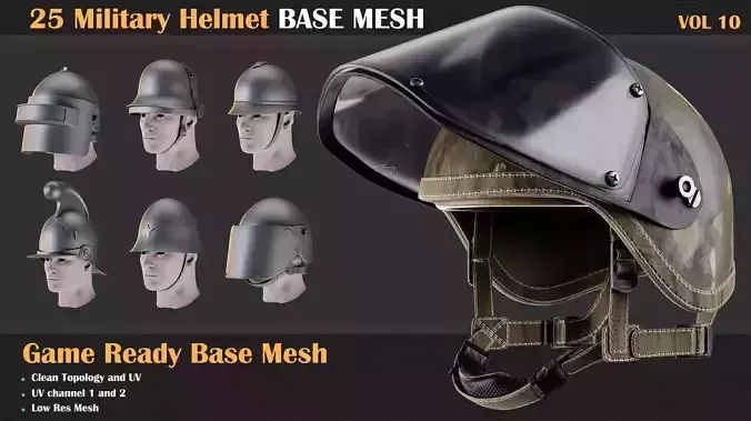 25 Military Helmet BASE MESH - VOL 10