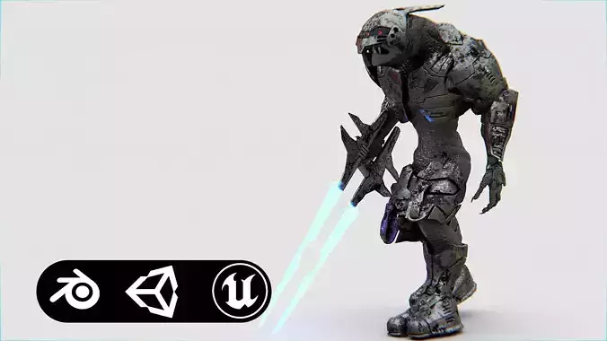 ALIEN TROOPER PHOFOSH Rigged for Unreal Engine - Unity - MIXAMO 3D model