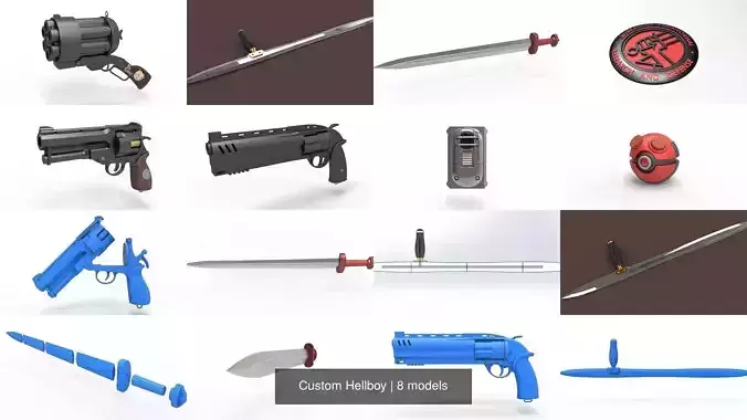 Custom Hellboy 3D Model Collection