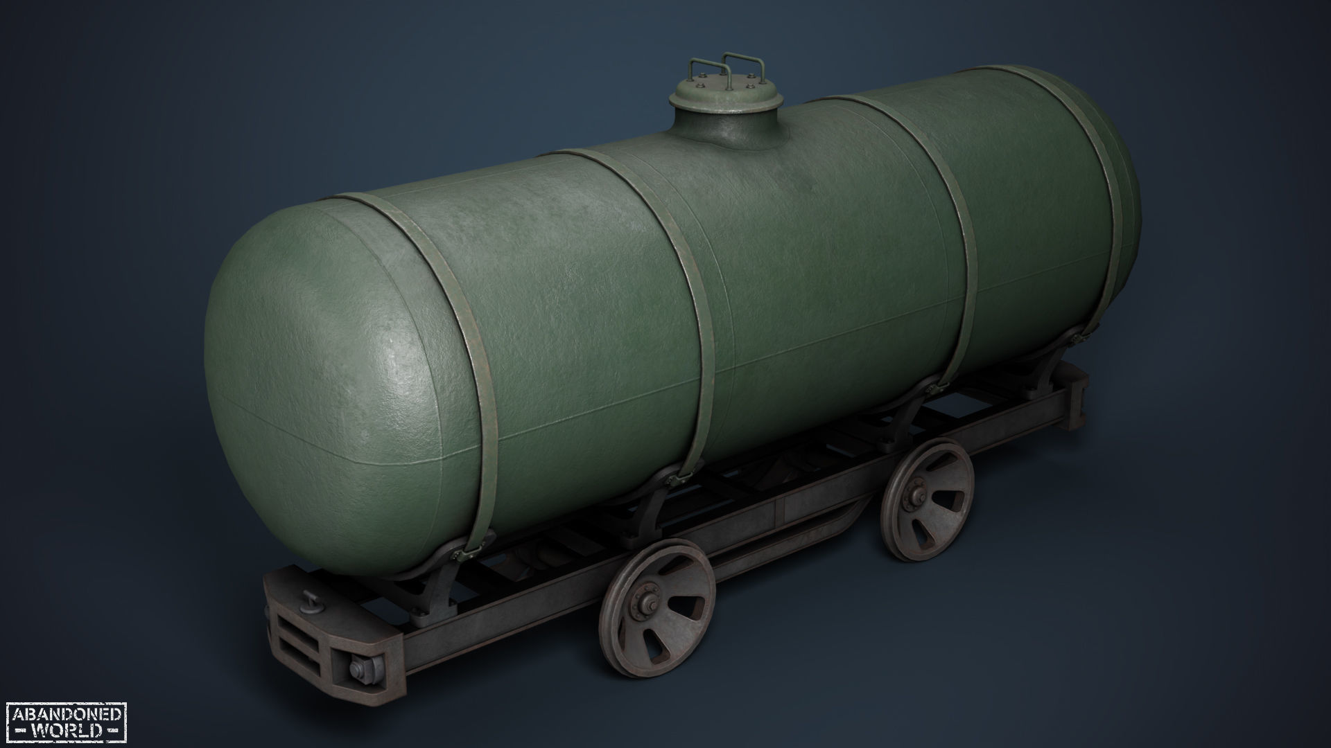 Railroad Platform and Cistern Low-poly 3D model_15