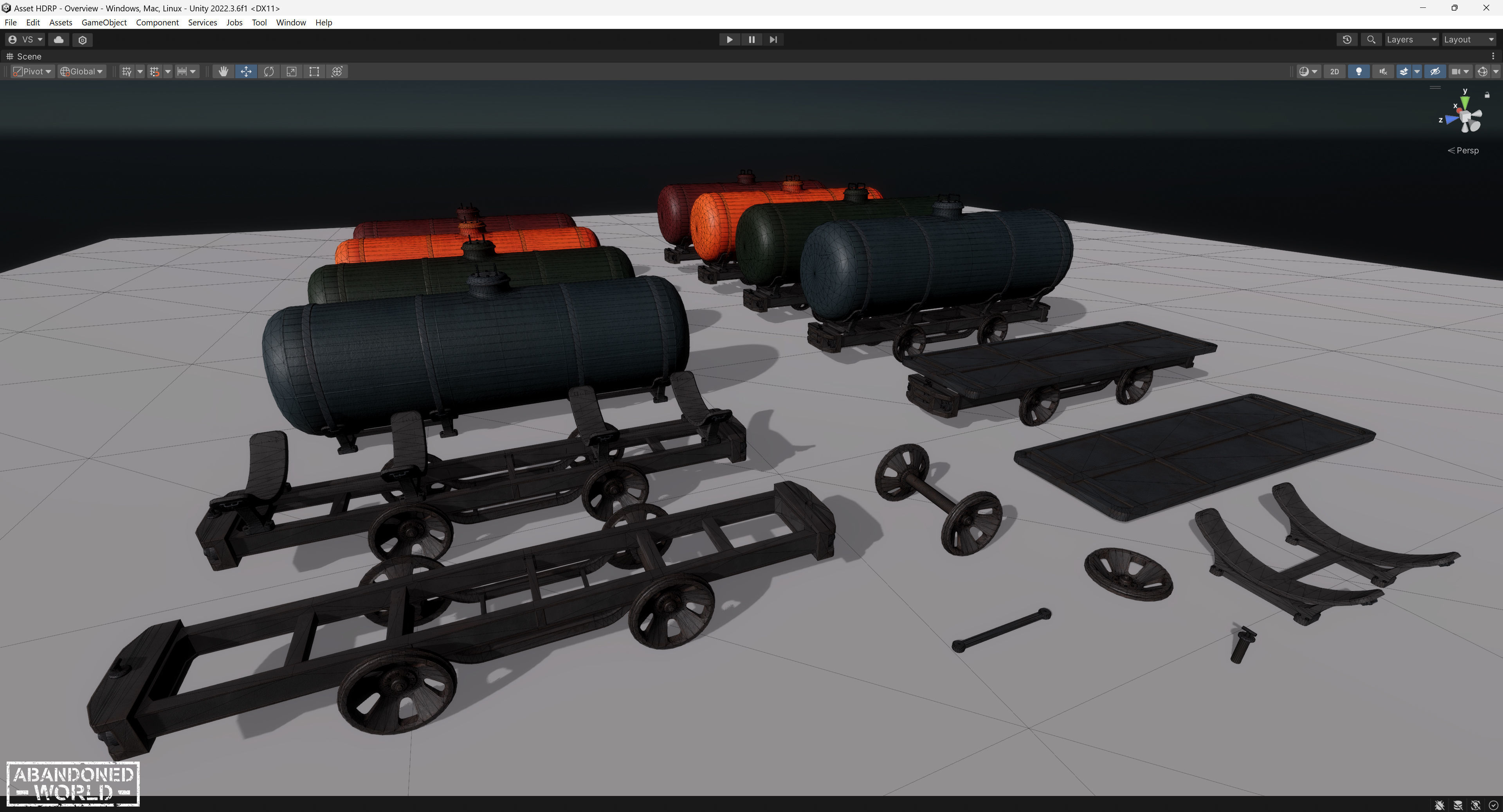 Railroad Platform and Cistern Low-poly 3D model_32