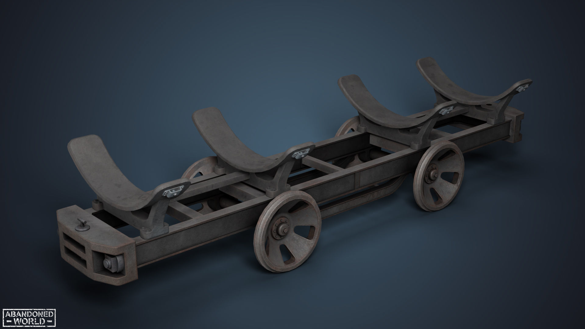 Railroad Platform and Cistern Low-poly 3D model_5