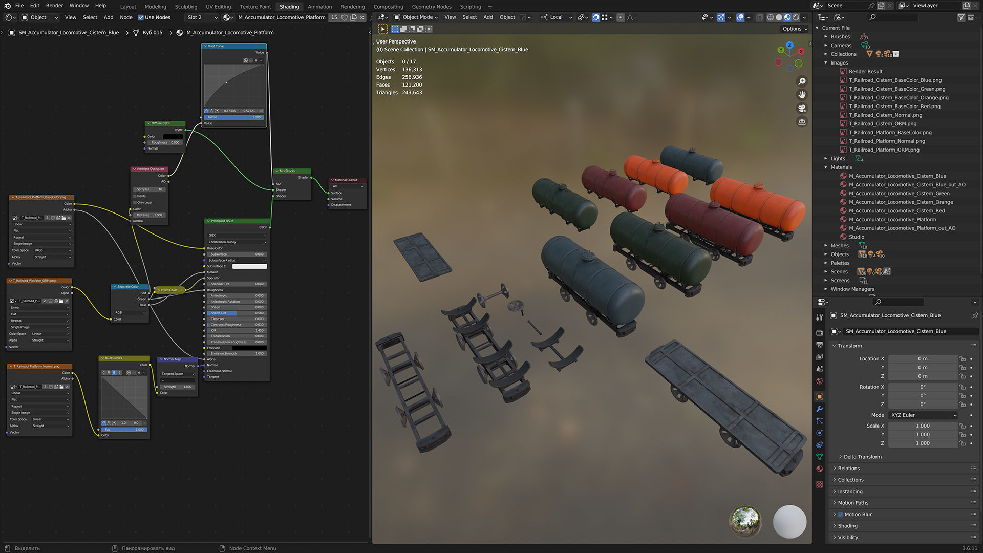 Railroad Platform and Cistern Low-poly 3D model_29