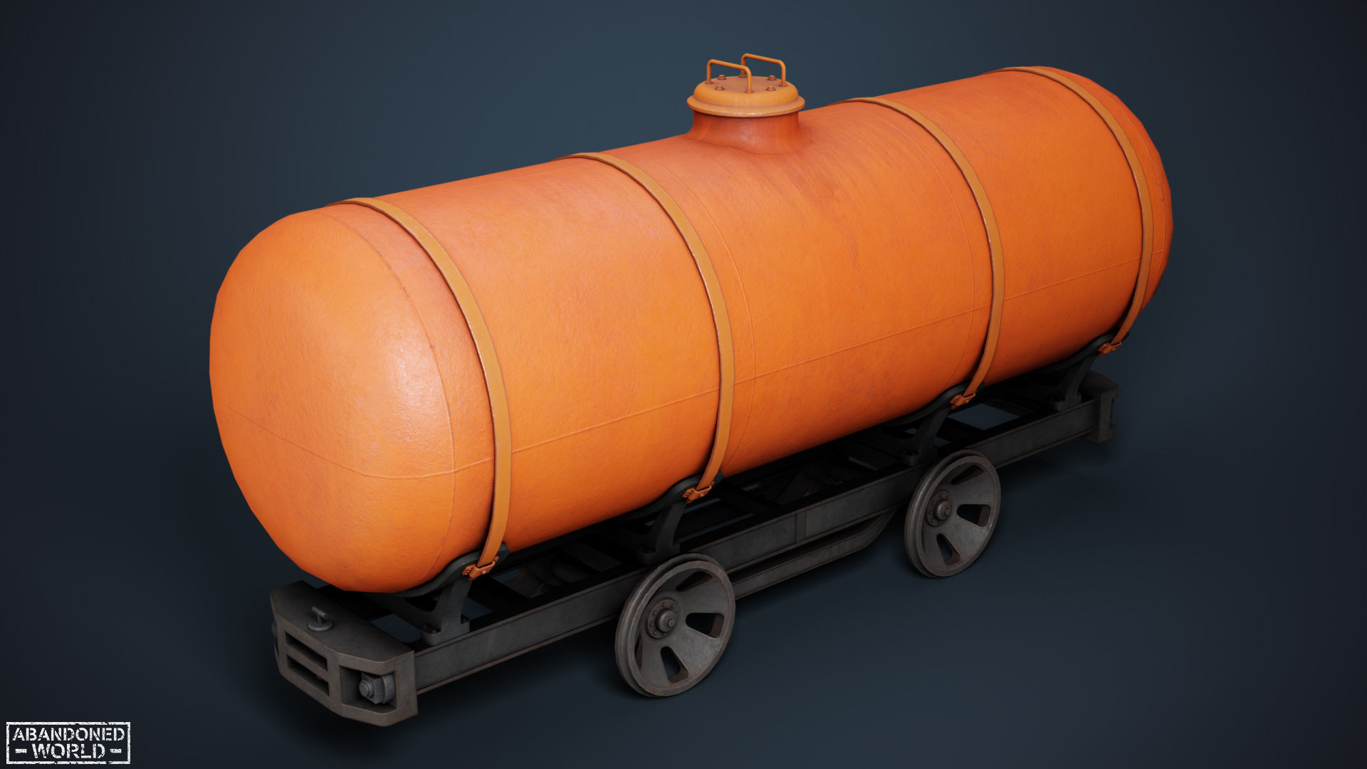 Railroad Platform and Cistern Low-poly 3D model_17