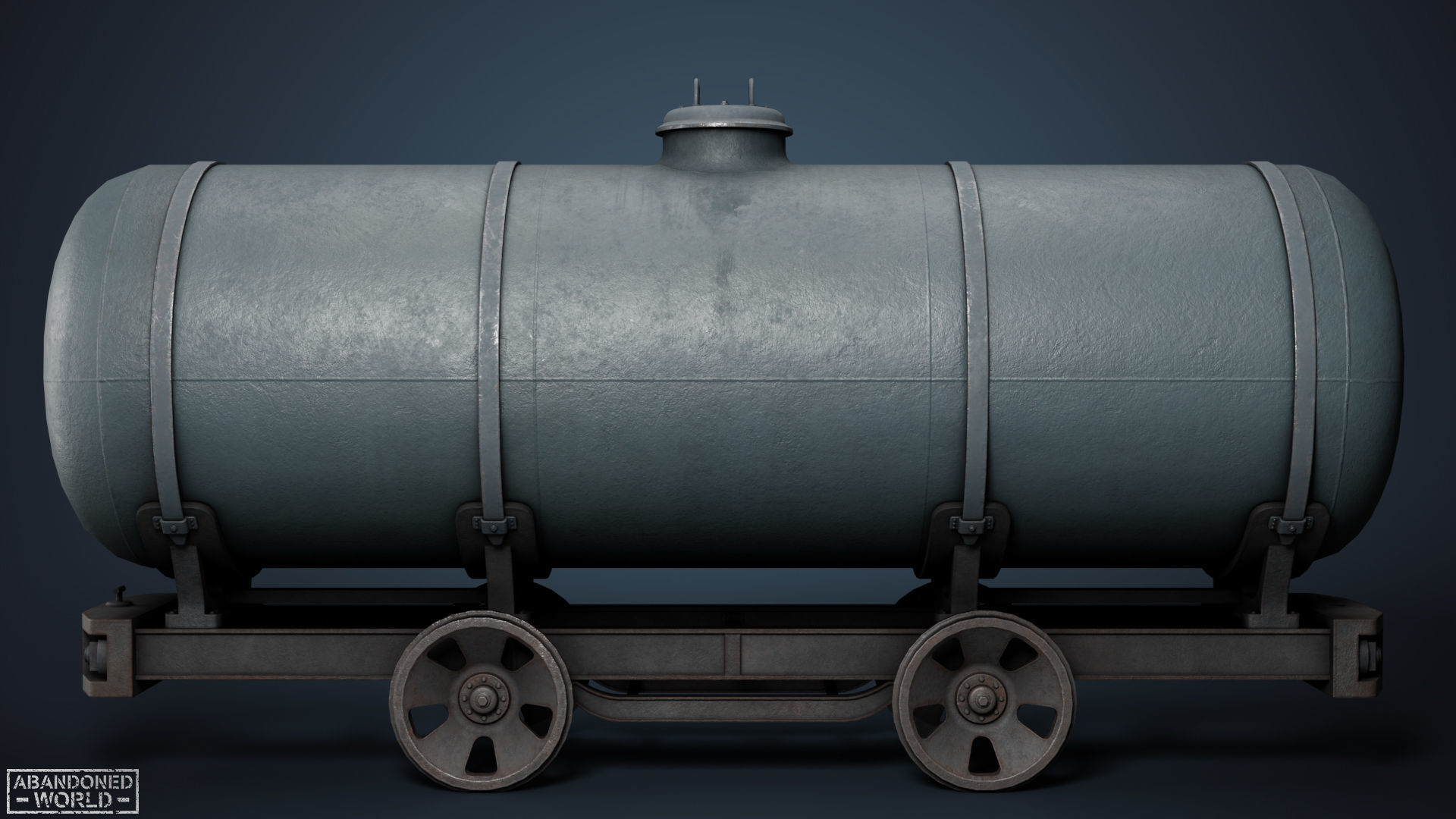 Railroad Platform and Cistern Low-poly 3D model_9