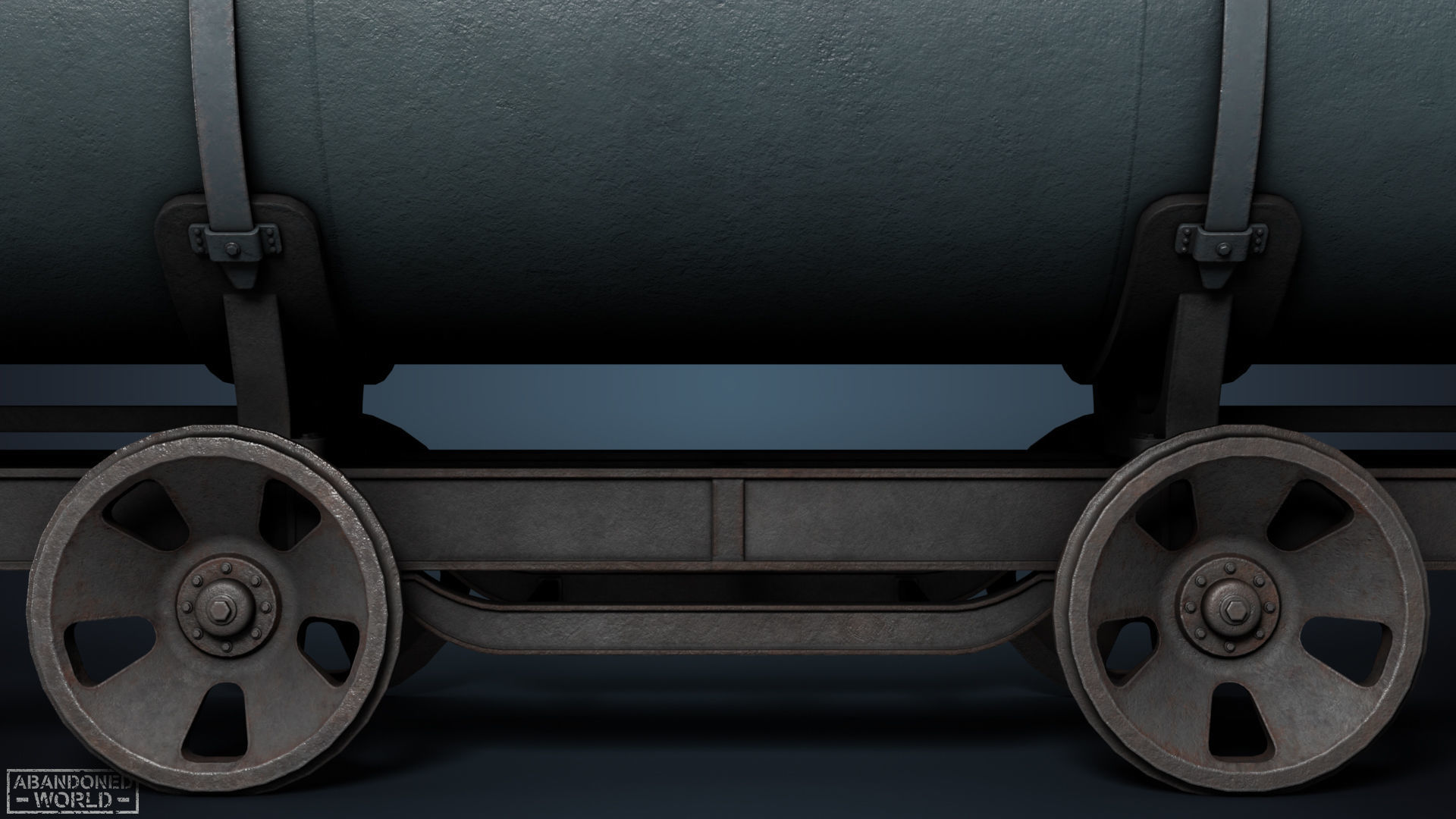 Railroad Platform and Cistern Low-poly 3D model_14