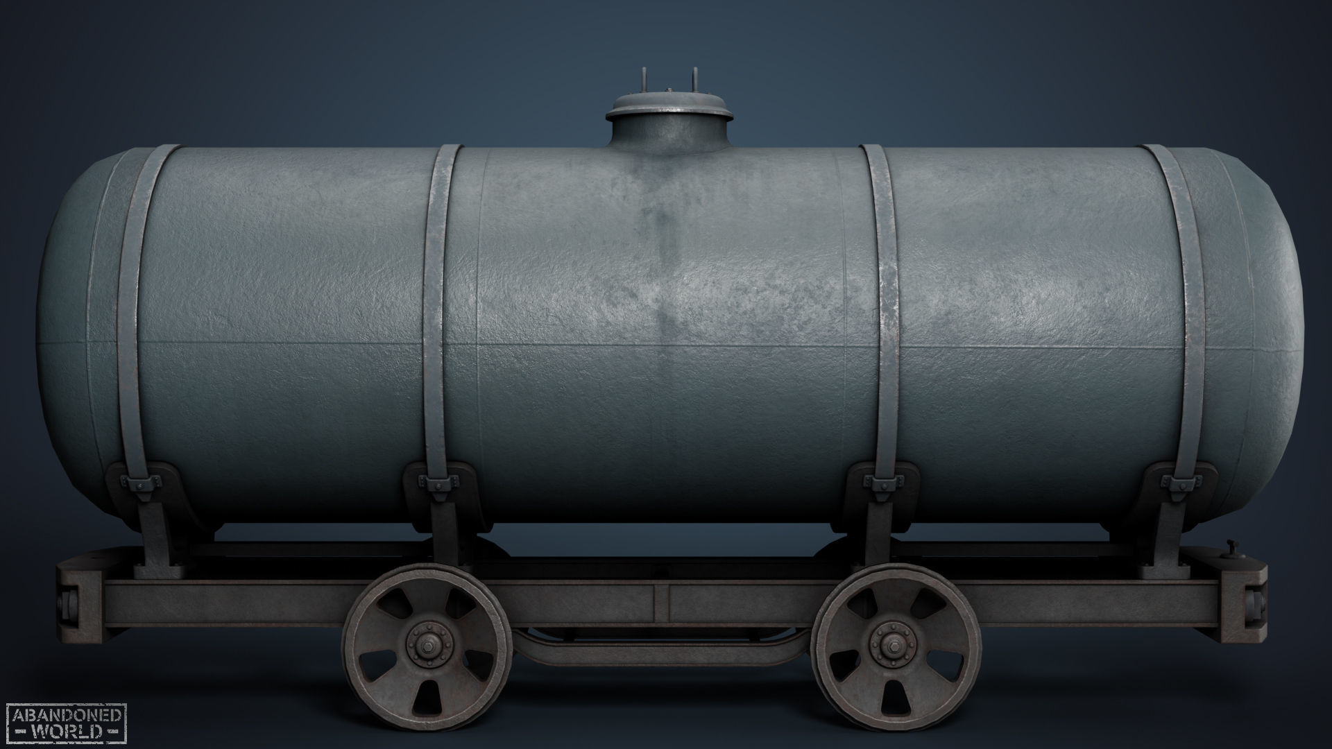 Railroad Platform and Cistern Low-poly 3D model_8