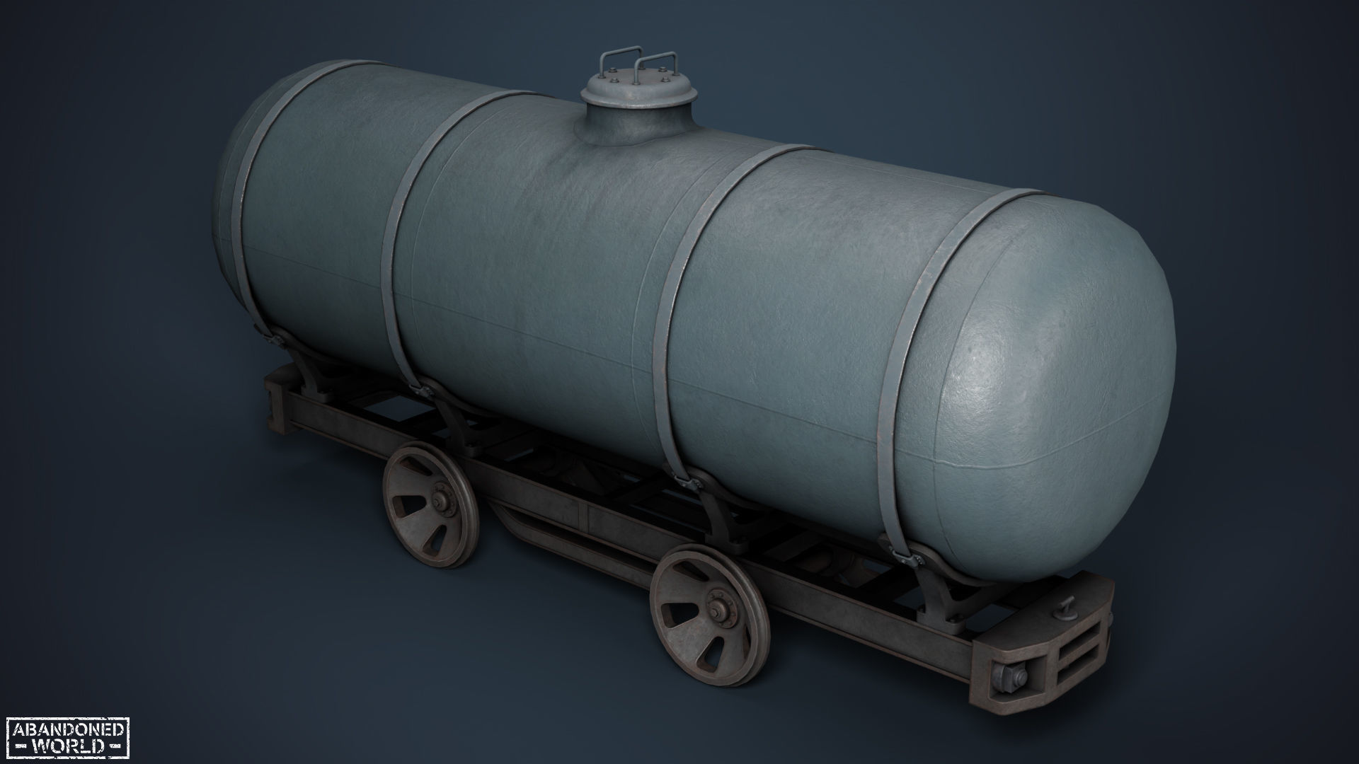 Railroad Platform and Cistern Low-poly 3D model_7